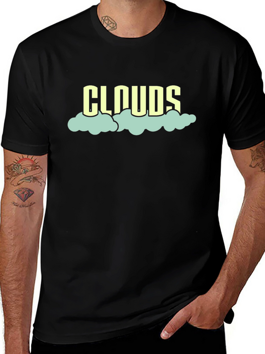 Clouds Graphic T-Shirt - Black Cotton Tee