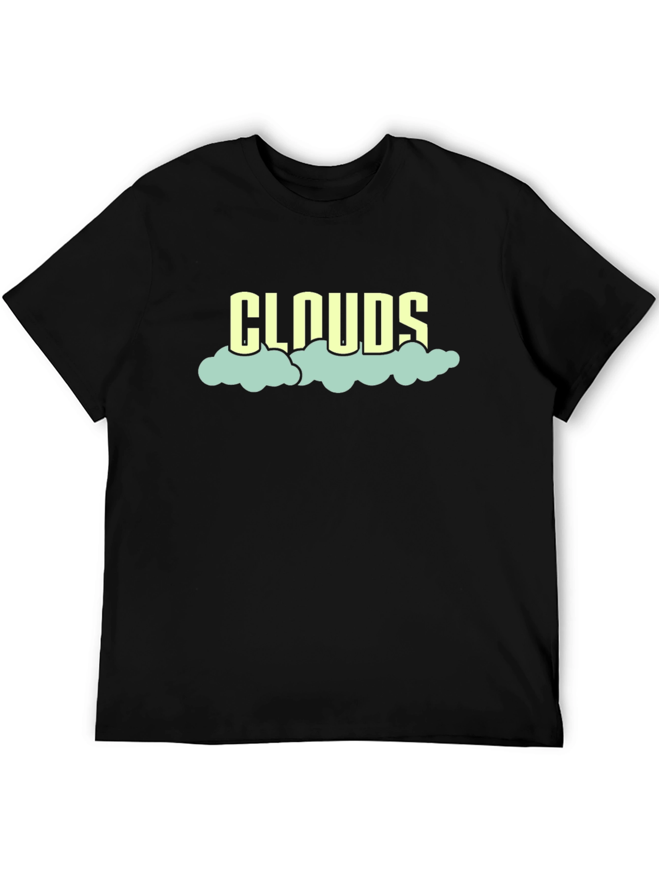 Clouds Graphic T-Shirt - Black Cotton Tee