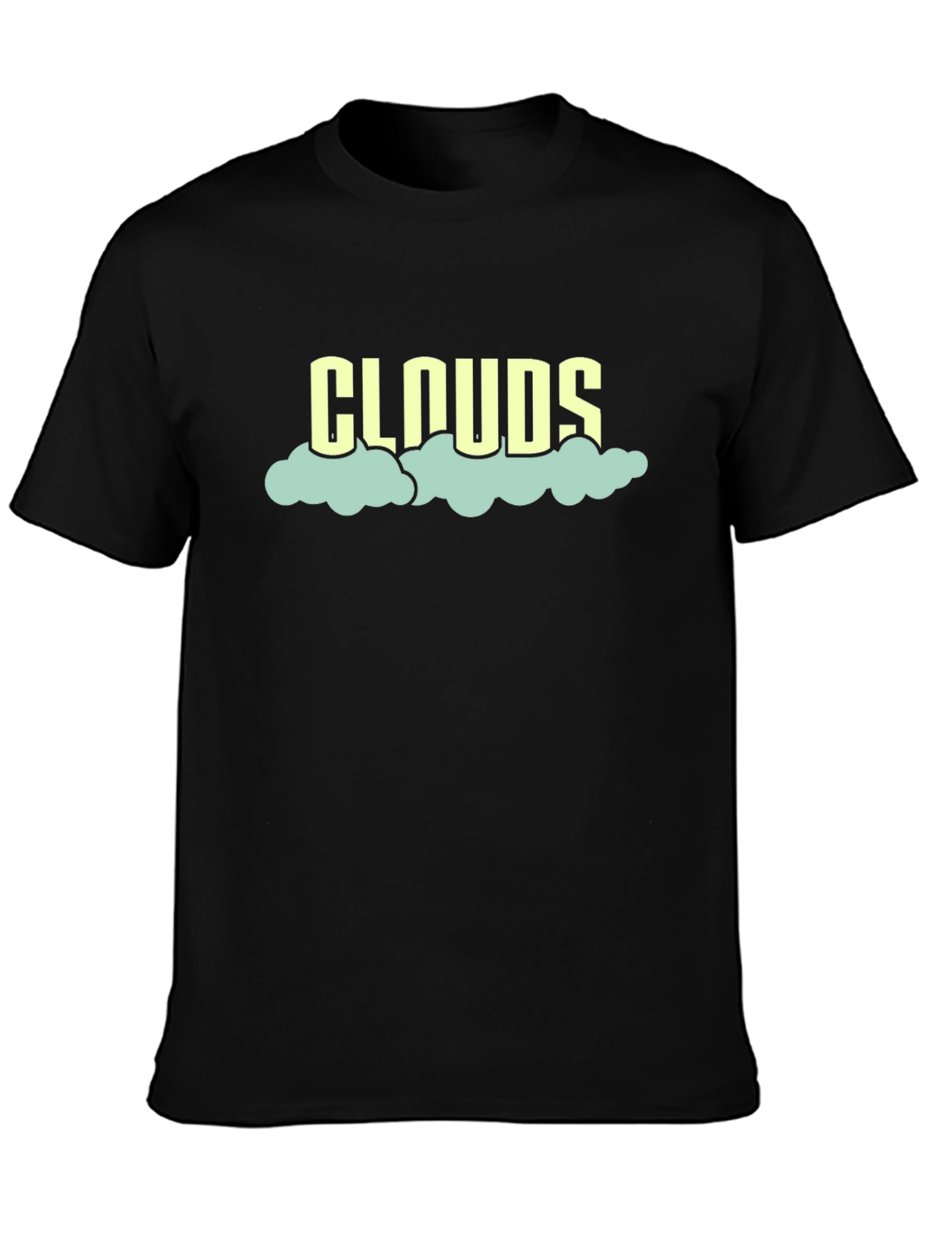 Clouds Graphic T-Shirt - Black Cotton Tee