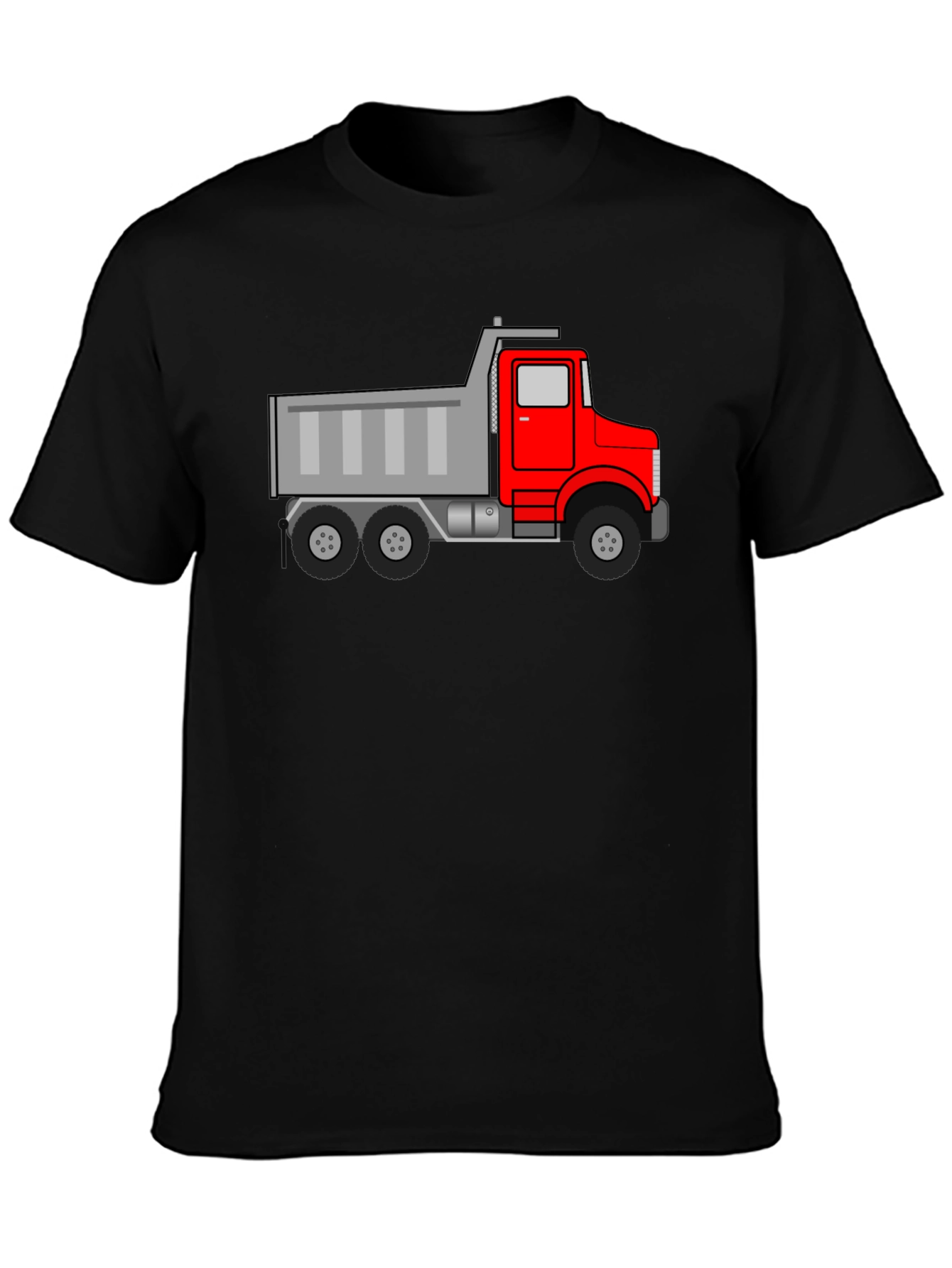 Dump Truck Graphic Tee - Black Cotton T-Shirt