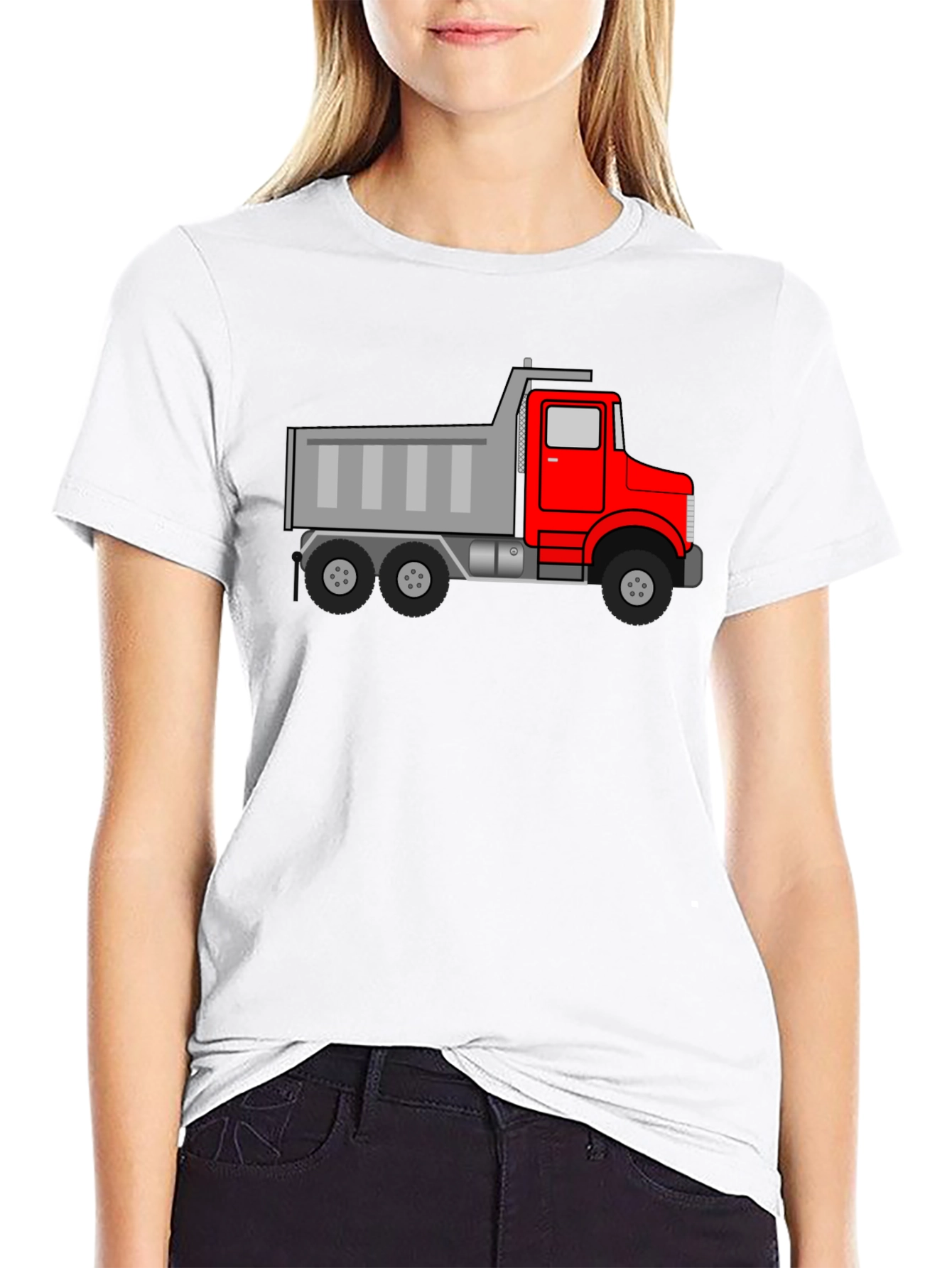 Dump Truck Graphic Tee - Black Cotton T-Shirt