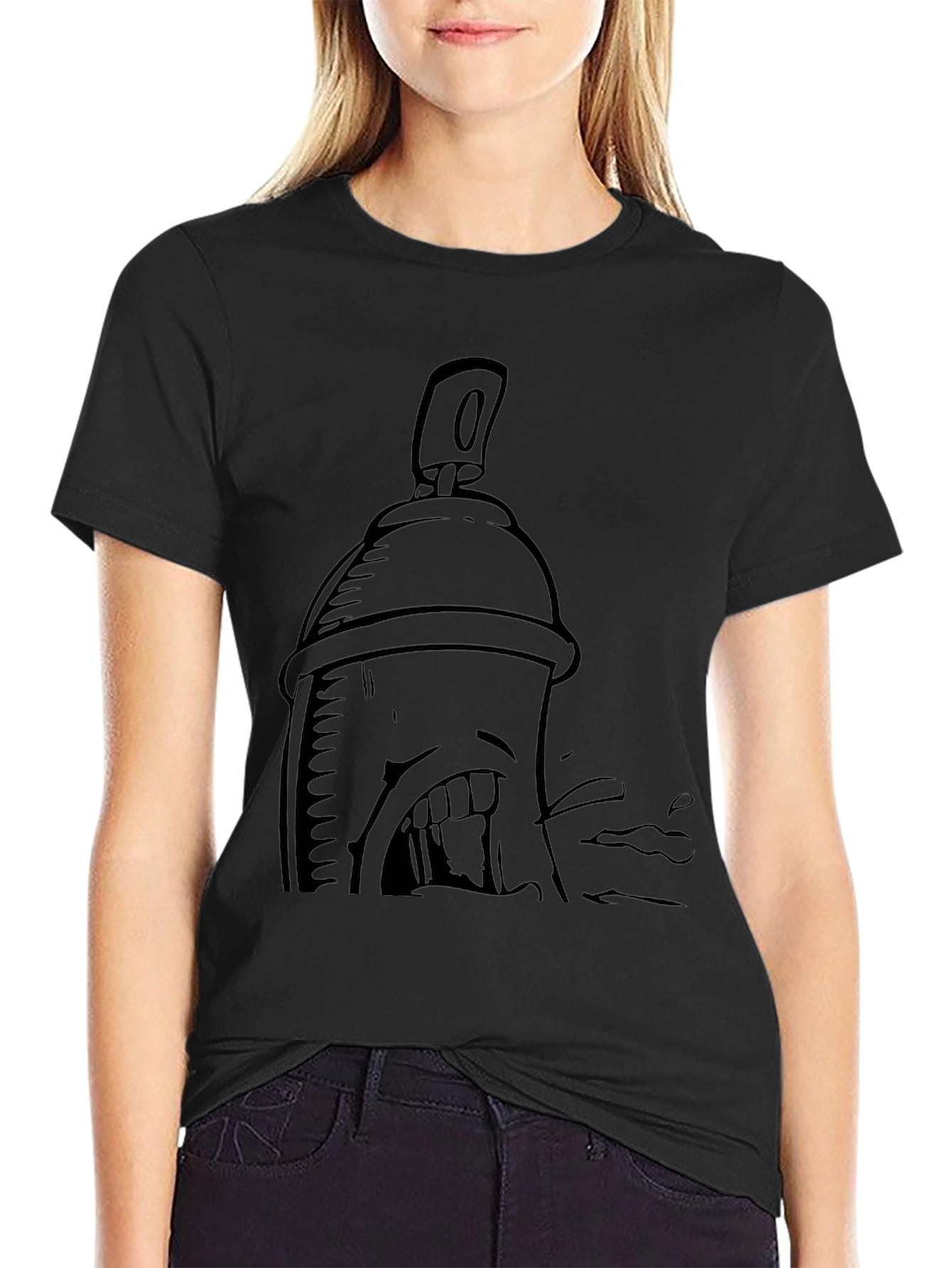 Spray Can Graphic Black T-Shirt