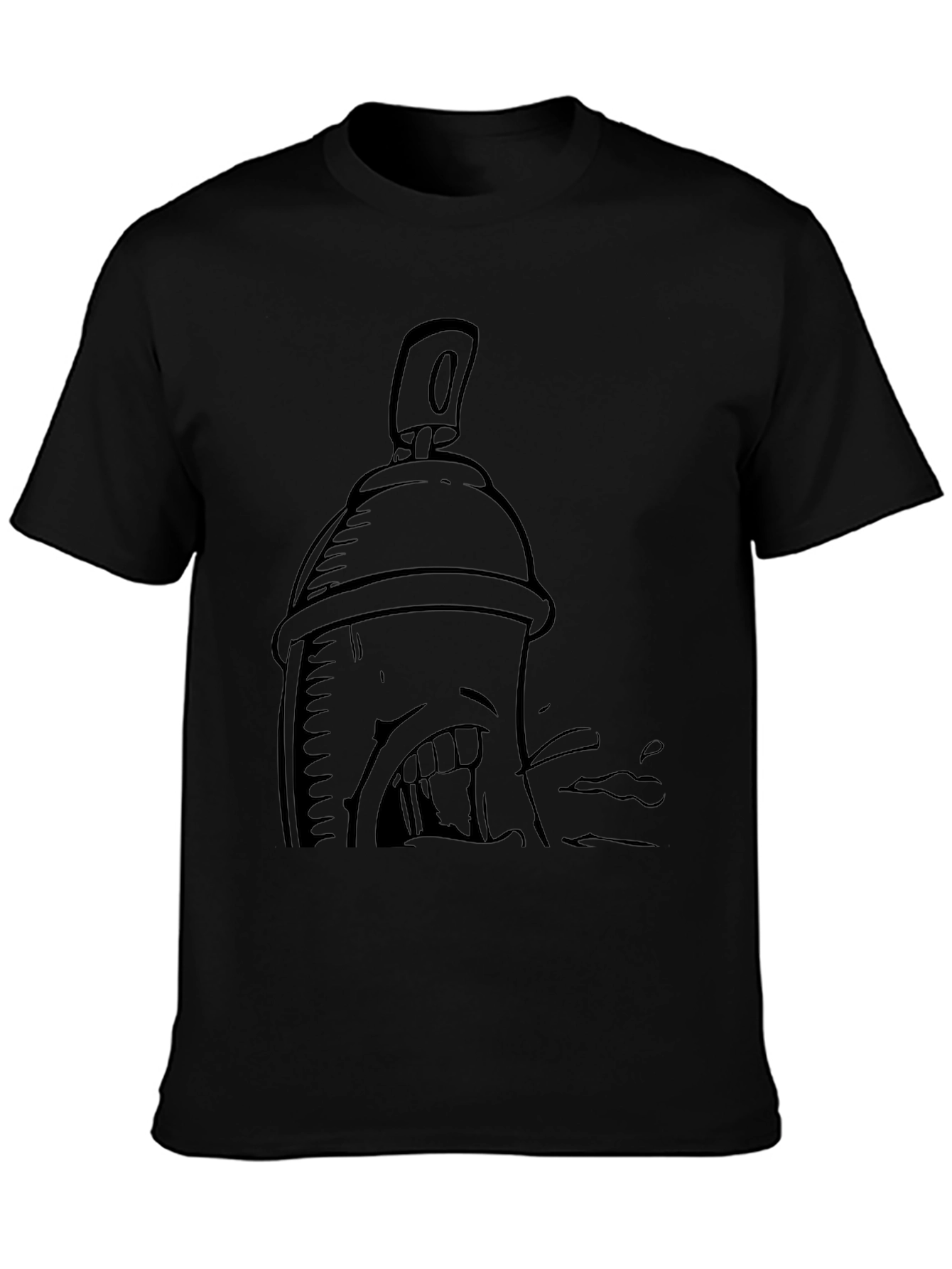 Spray Can Graphic Black T-Shirt