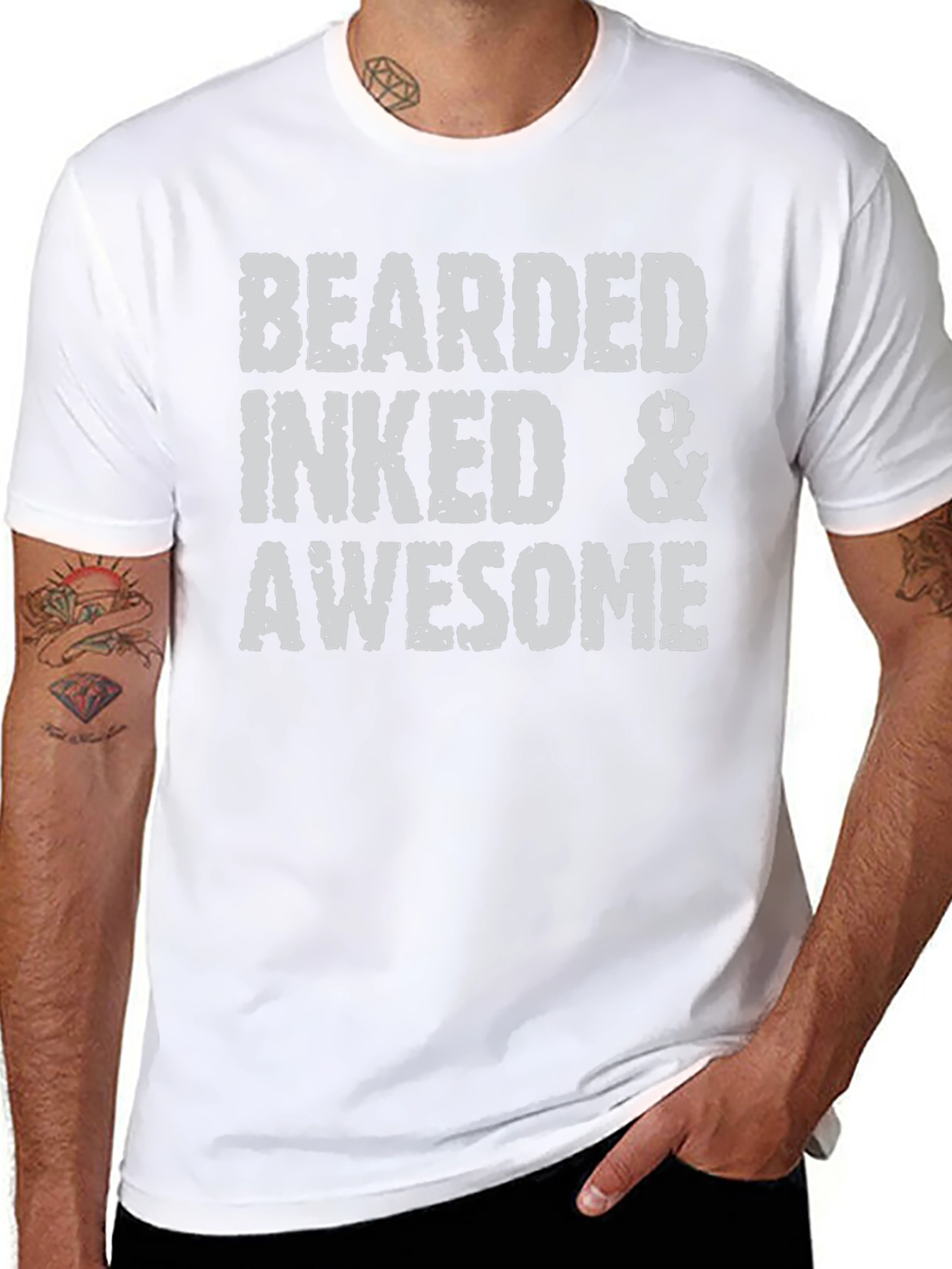 Bearded Inked & Awesome Graphic T-Shirt