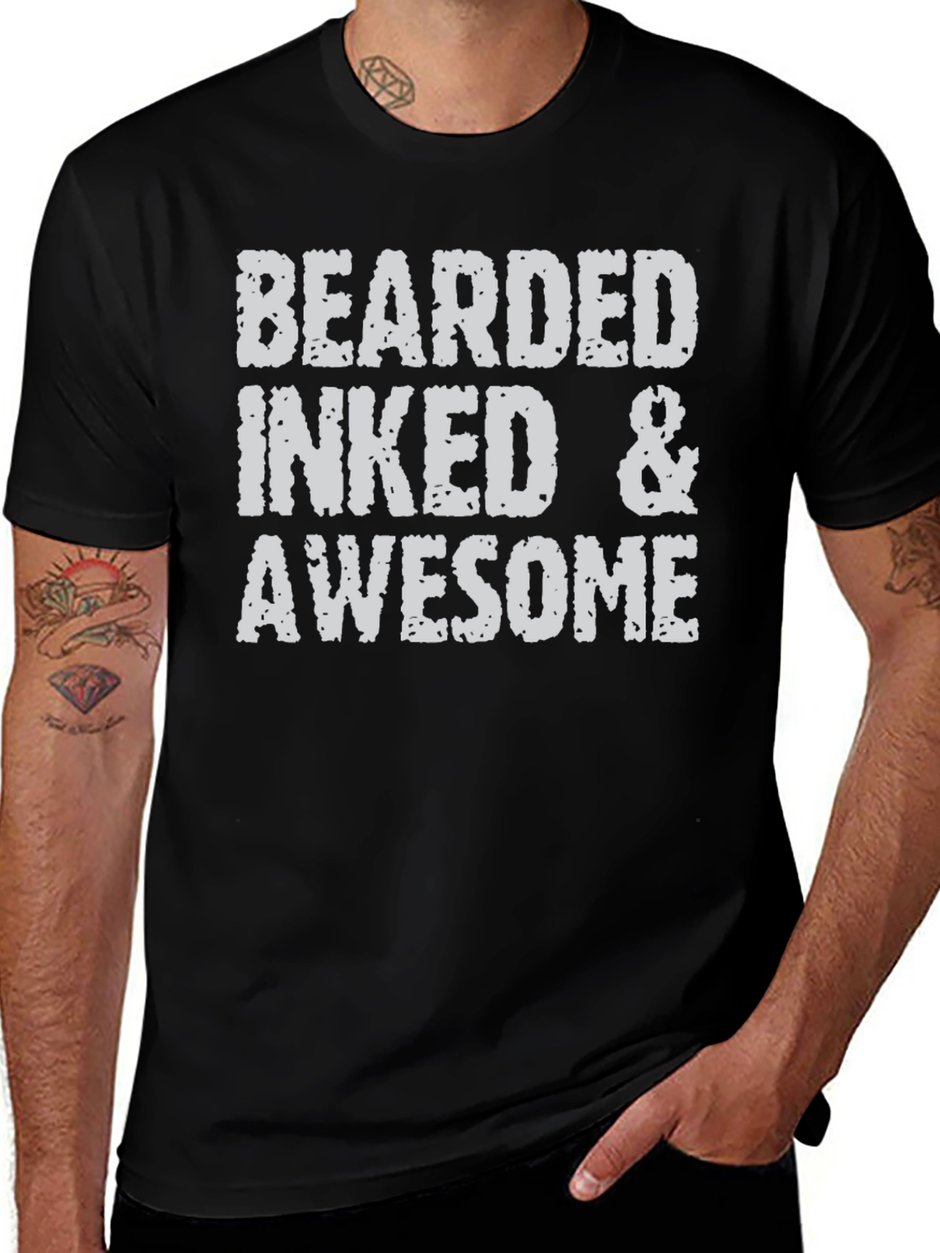 Bearded Inked & Awesome Graphic T-Shirt