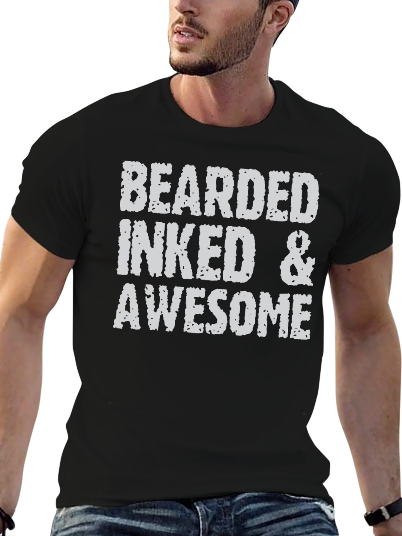 Bearded Inked & Awesome Graphic T-Shirt