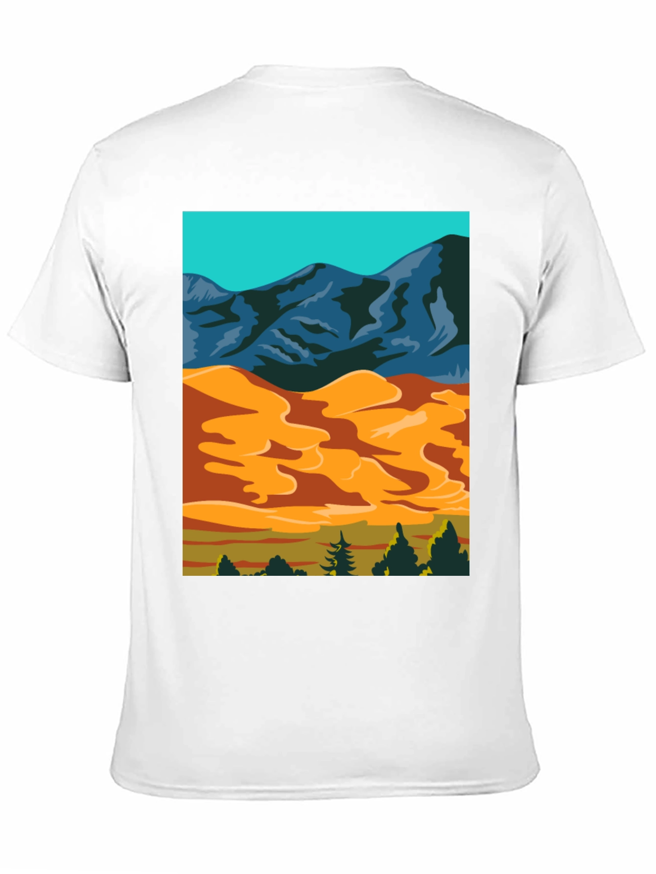 Mountain Desert Graphic Tee - Stylish Black Cotton T-Shirt