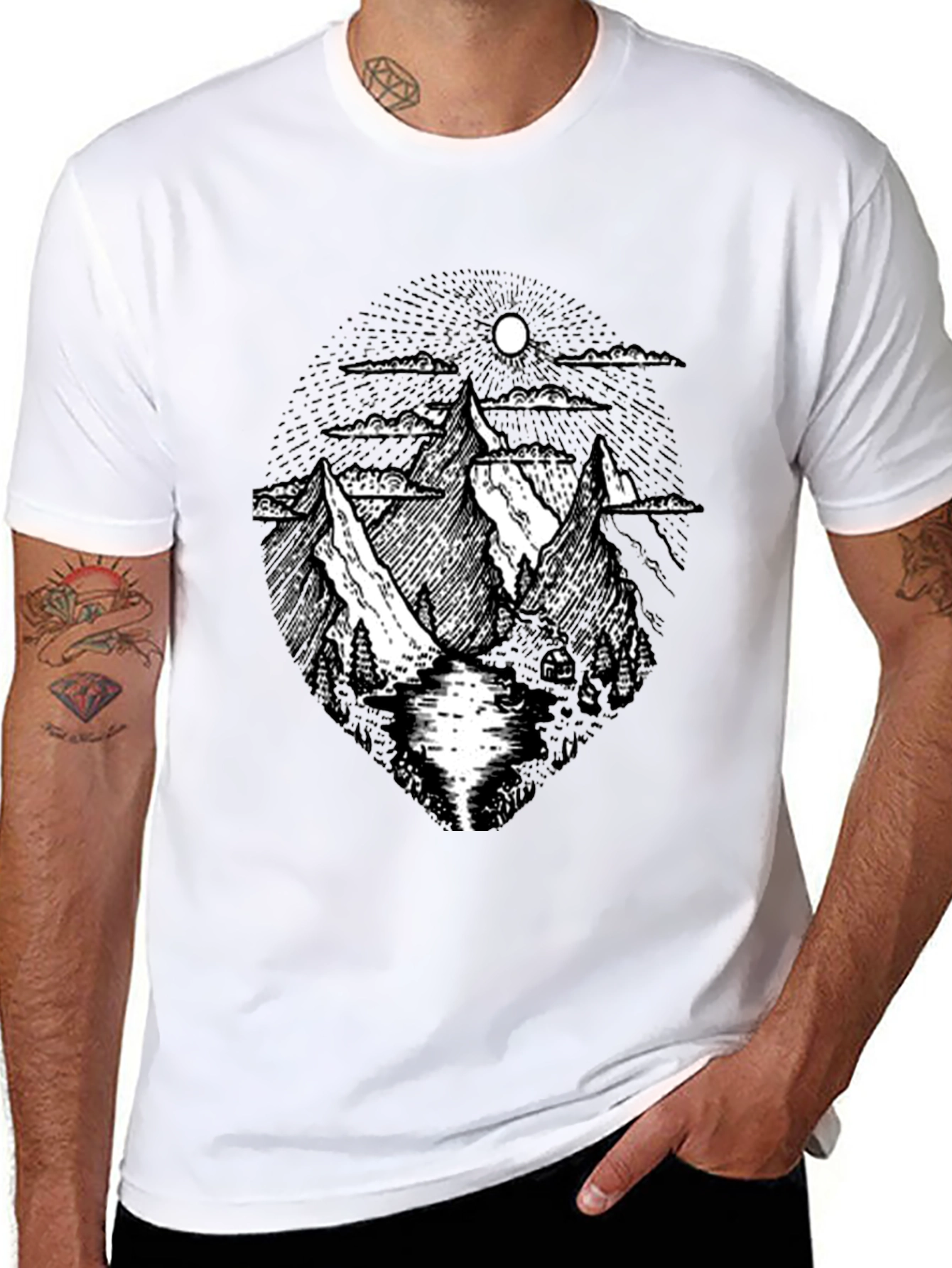 Mountain Graphic Black T-Shirt