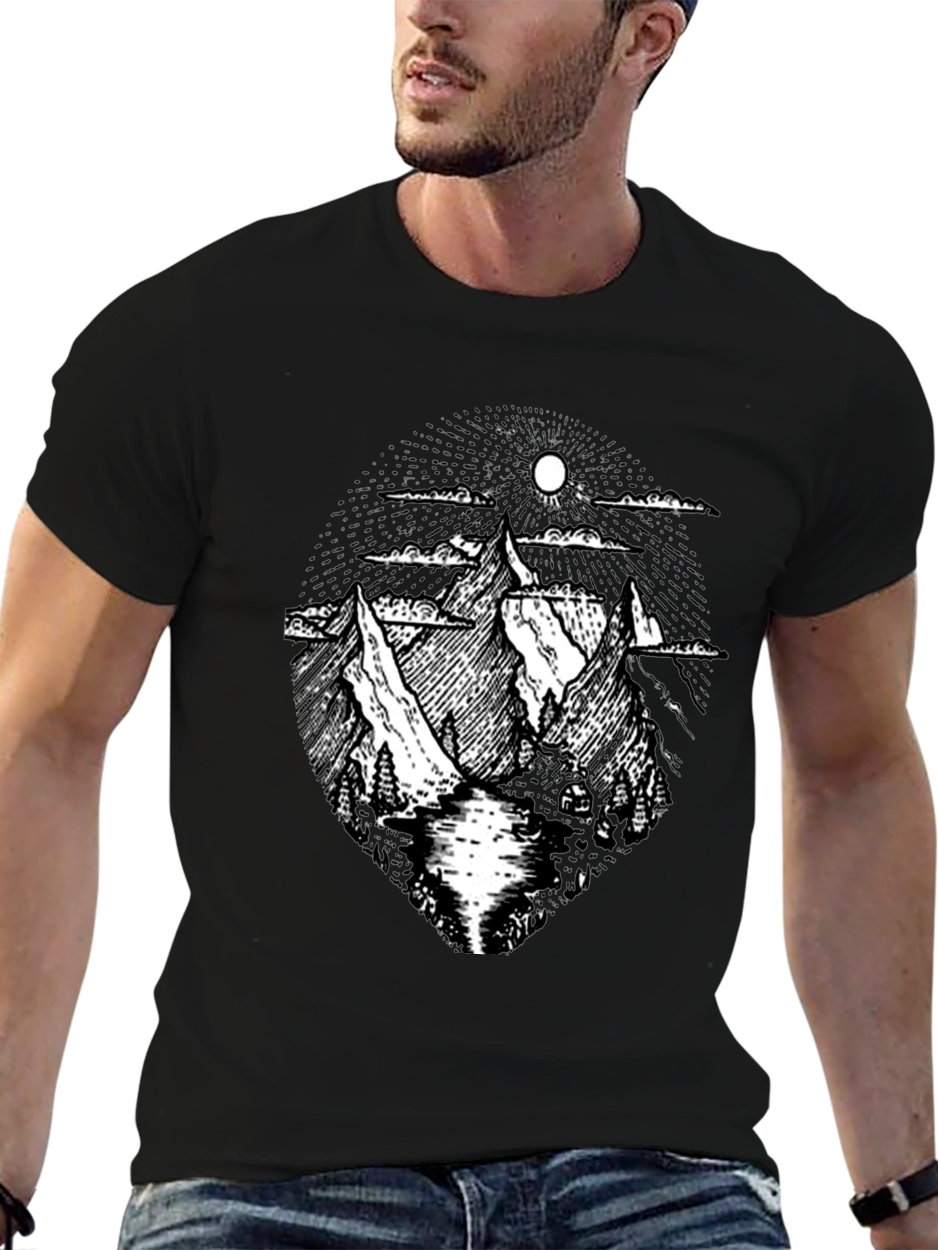 Mountain Graphic Black T-Shirt