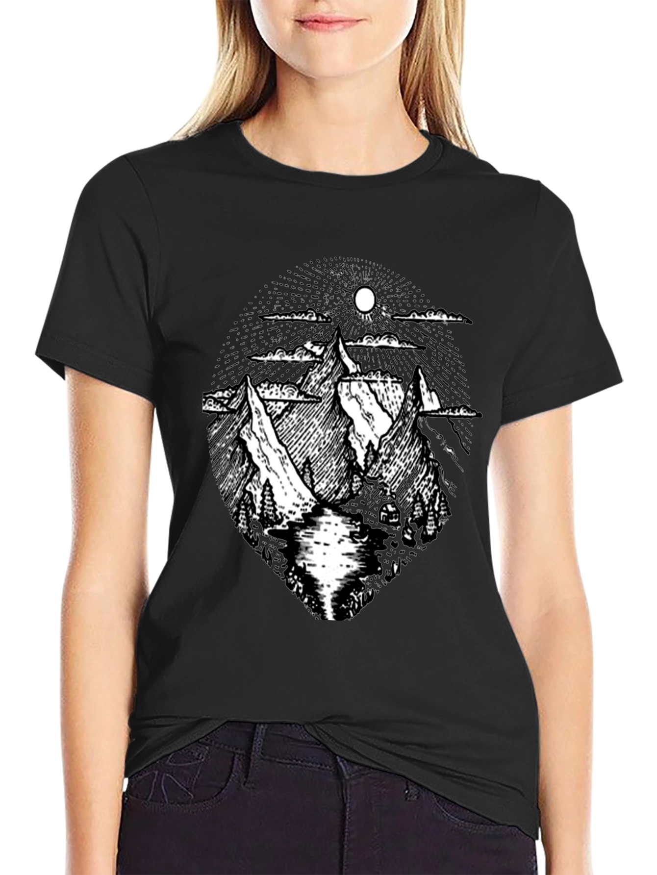 Mountain Graphic Black T-Shirt