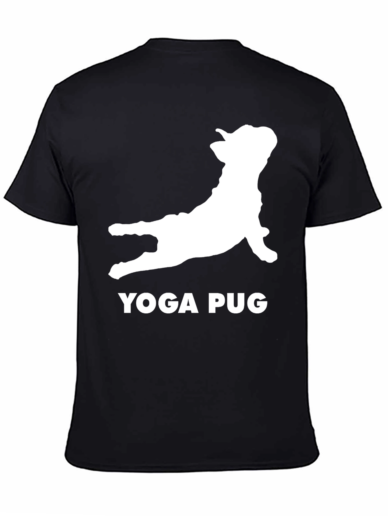 Yoga Pug Black T-Shirt Funny Graphic Tee