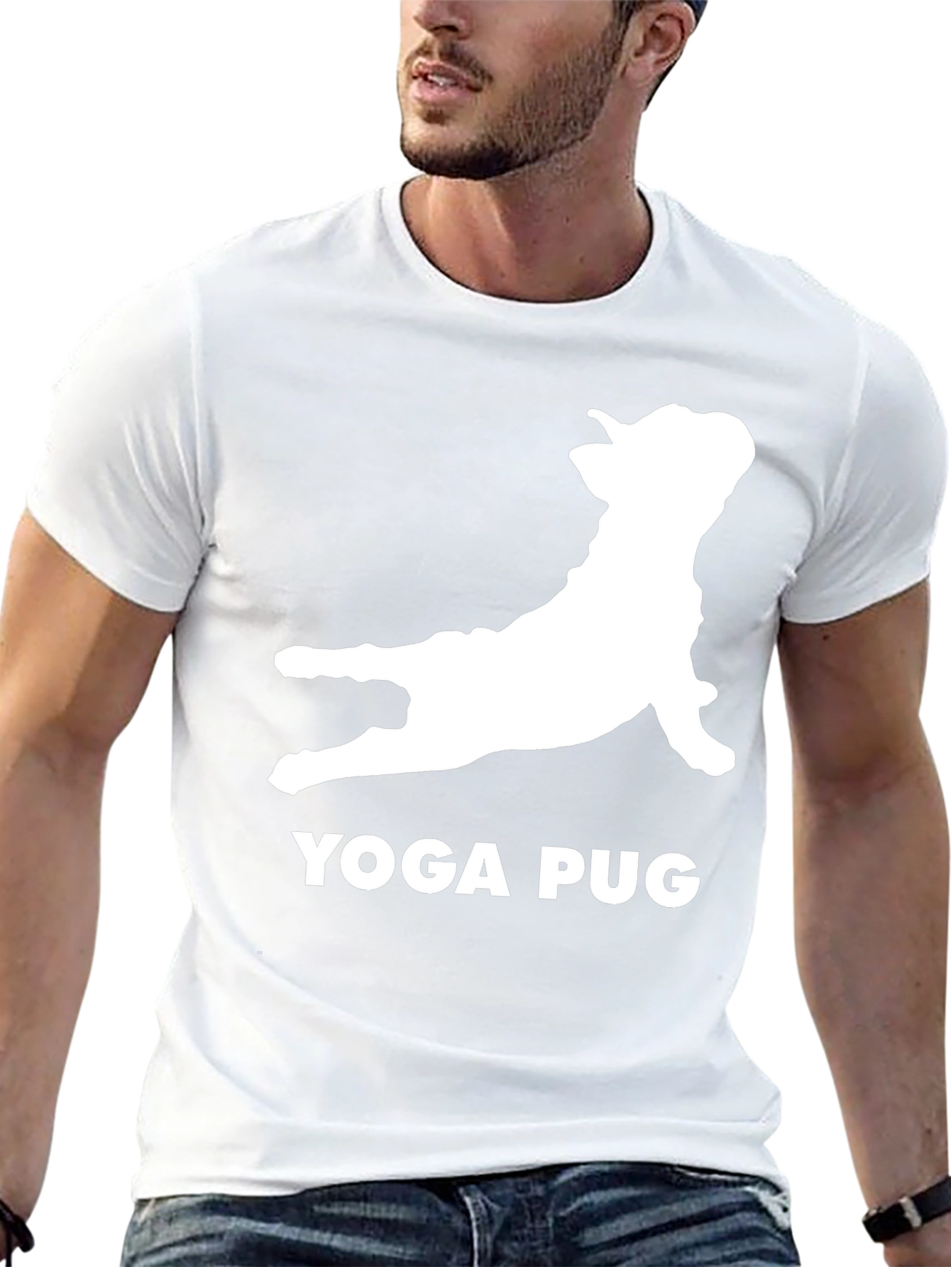 Yoga Pug Black T-Shirt Funny Graphic Tee