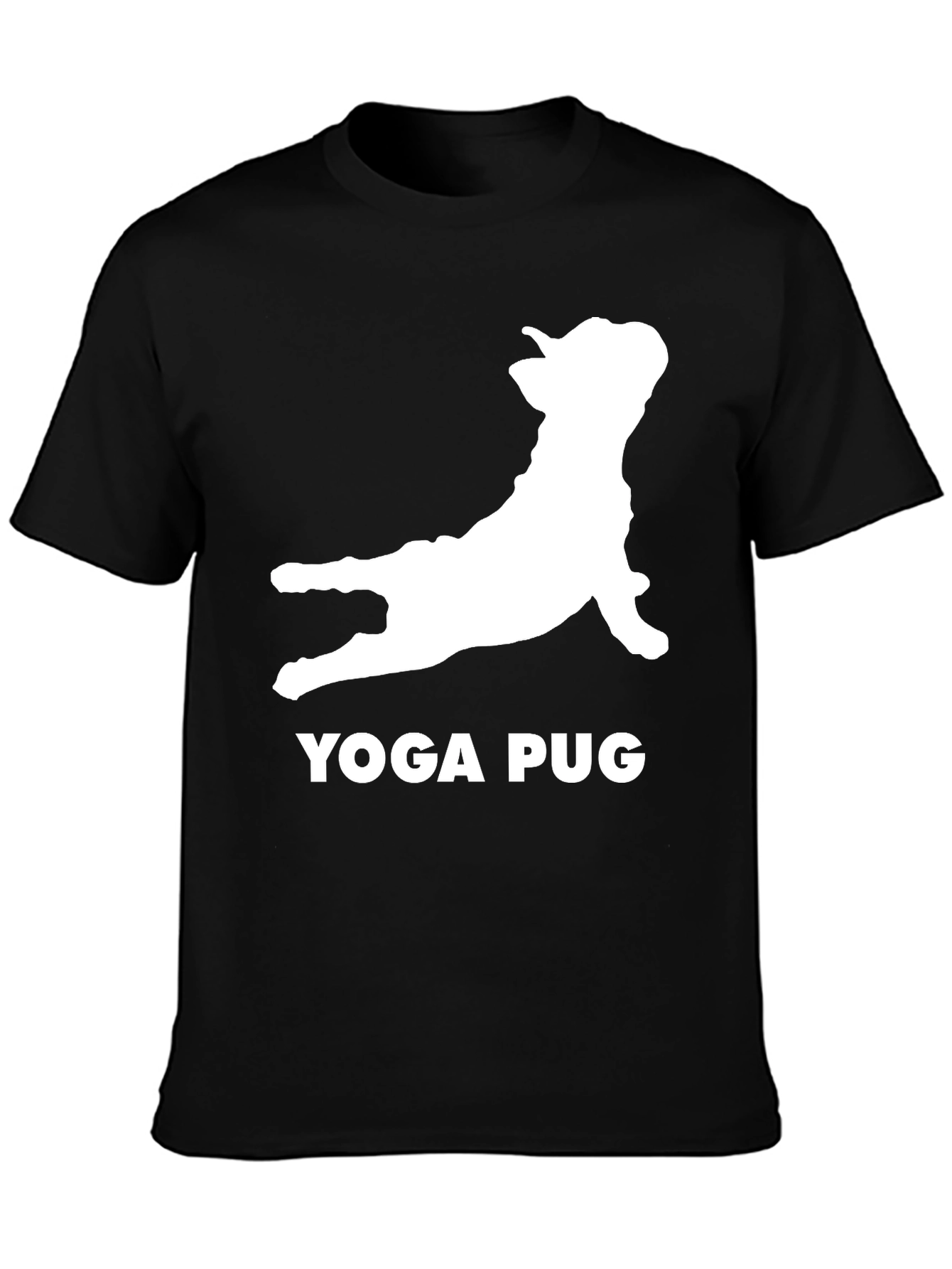 Yoga Pug Black T-Shirt Funny Graphic Tee