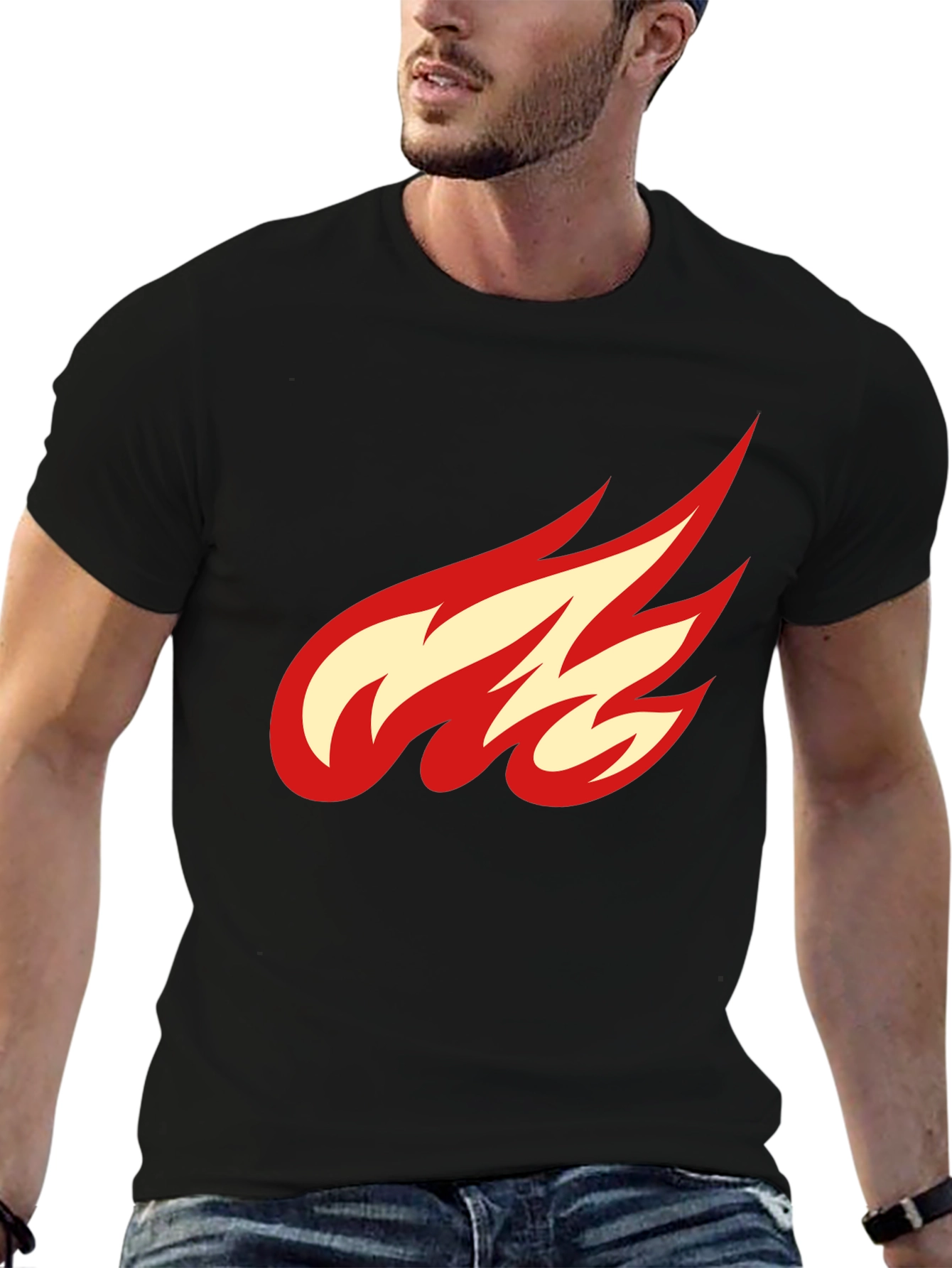 Flame Graphic Black T-Shirt - Casual Cool