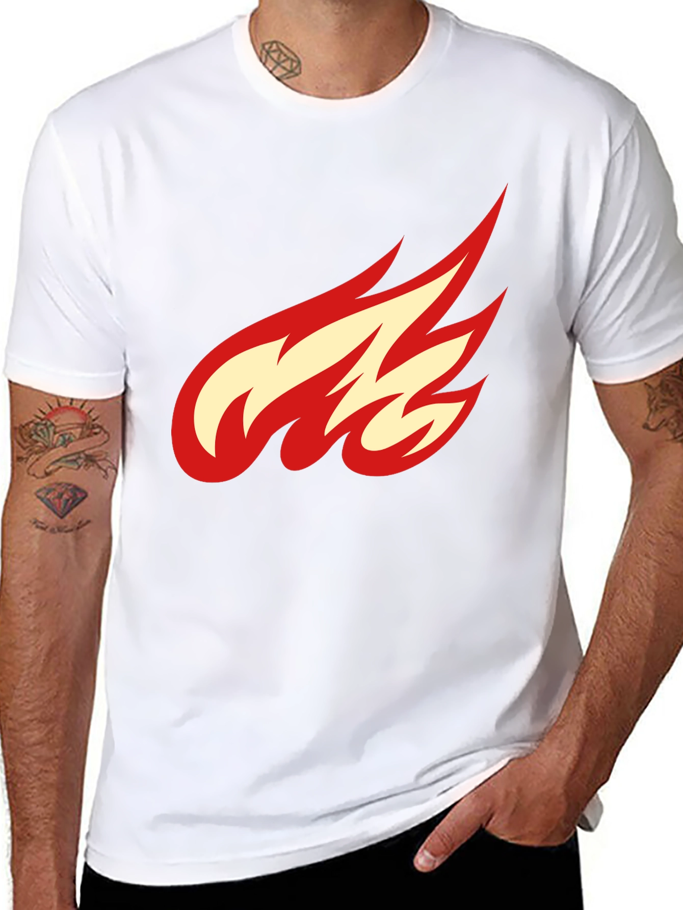Flame Graphic Black T-Shirt - Casual Cool