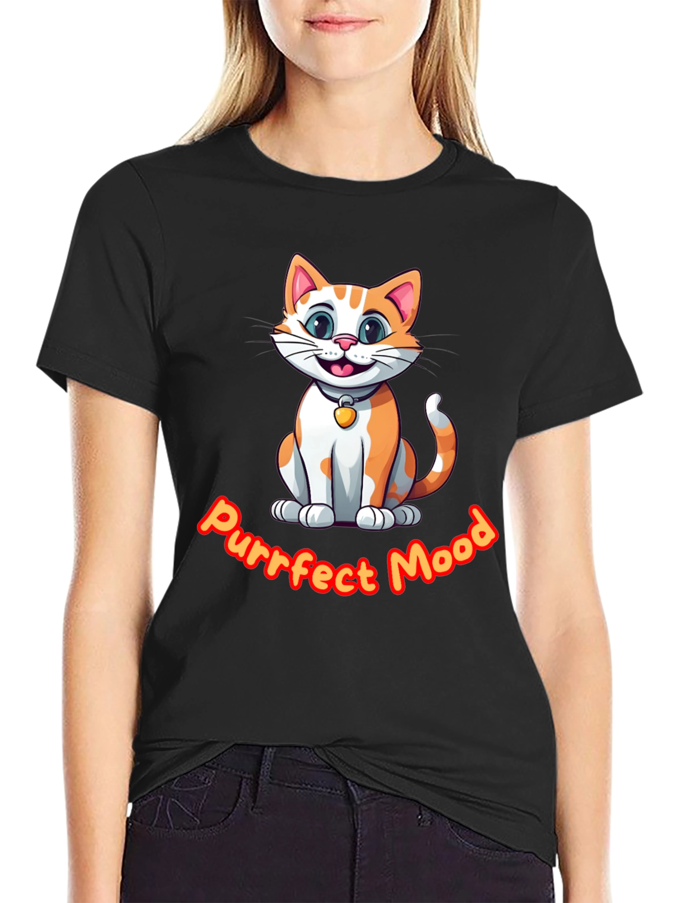 Purrfect Mood Cat Graphic Tee