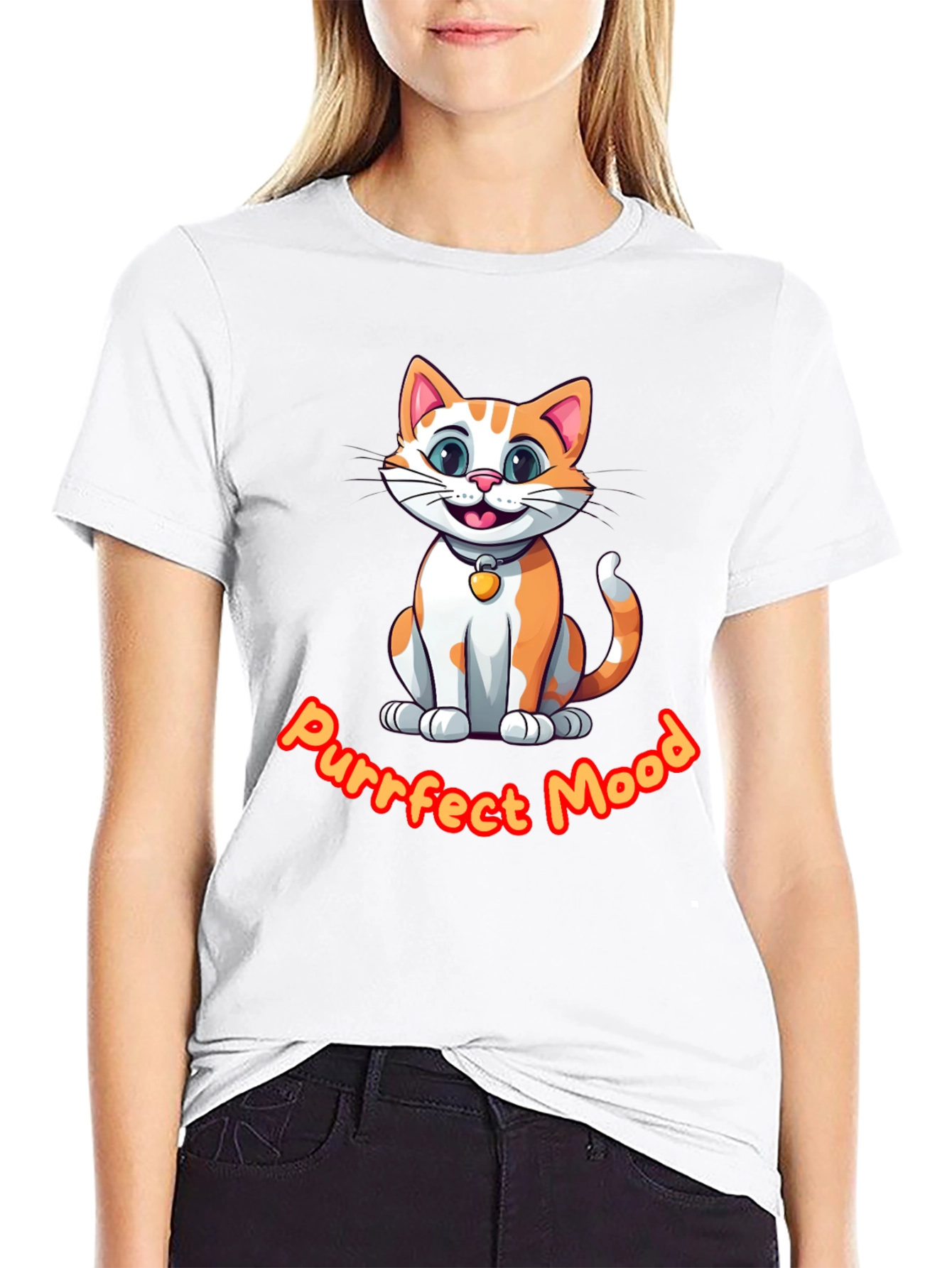 Purrfect Mood Cat Graphic Tee