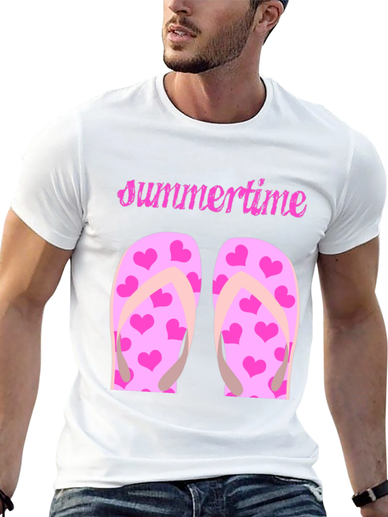 Summertime Heart Flip Flop Graphic Tee