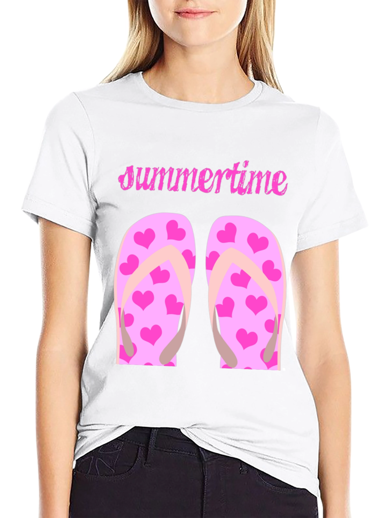Summertime Heart Flip Flop Graphic Tee