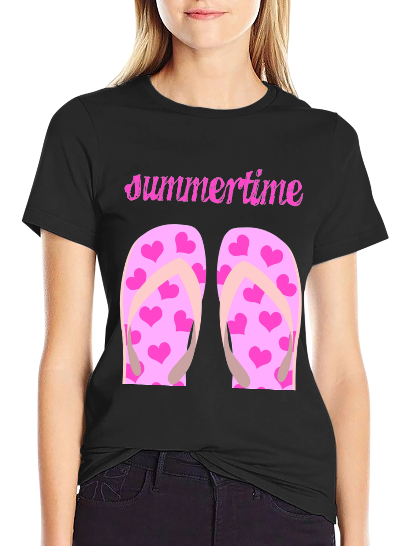 Summertime Heart Flip Flop Graphic Tee
