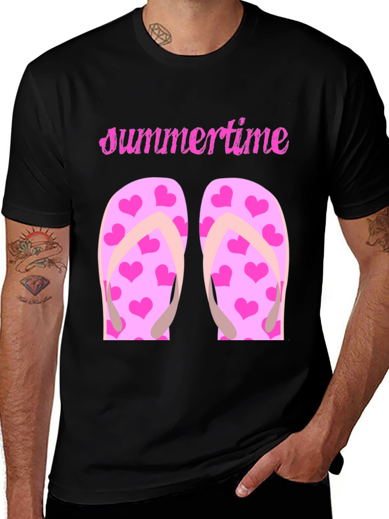 Summertime Heart Flip Flop Graphic Tee