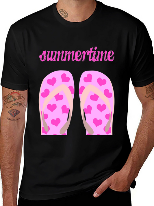 Summertime Heart Flip Flop Graphic Tee