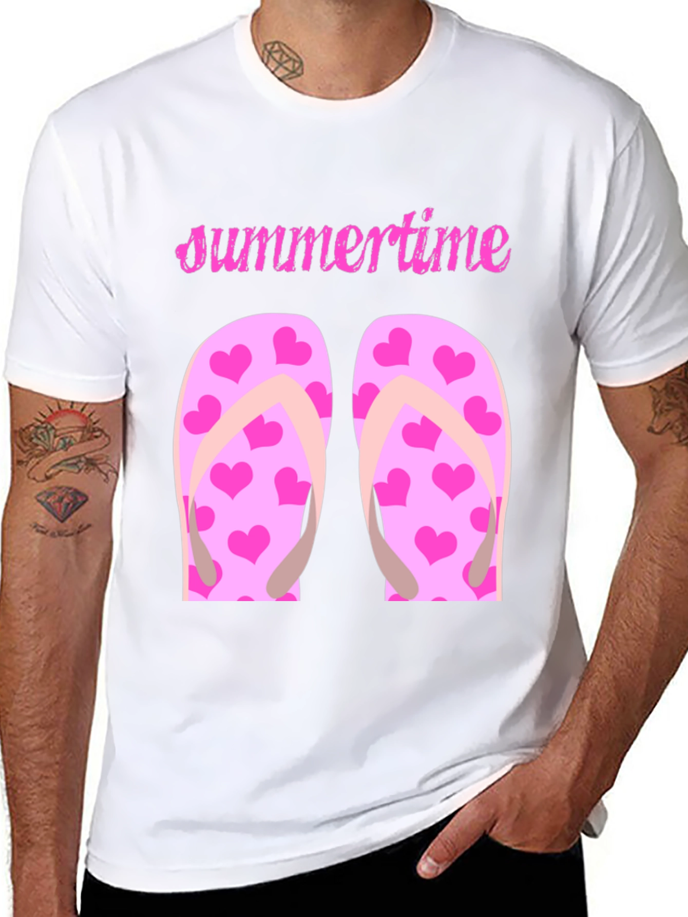 Summertime Heart Flip Flop Graphic Tee