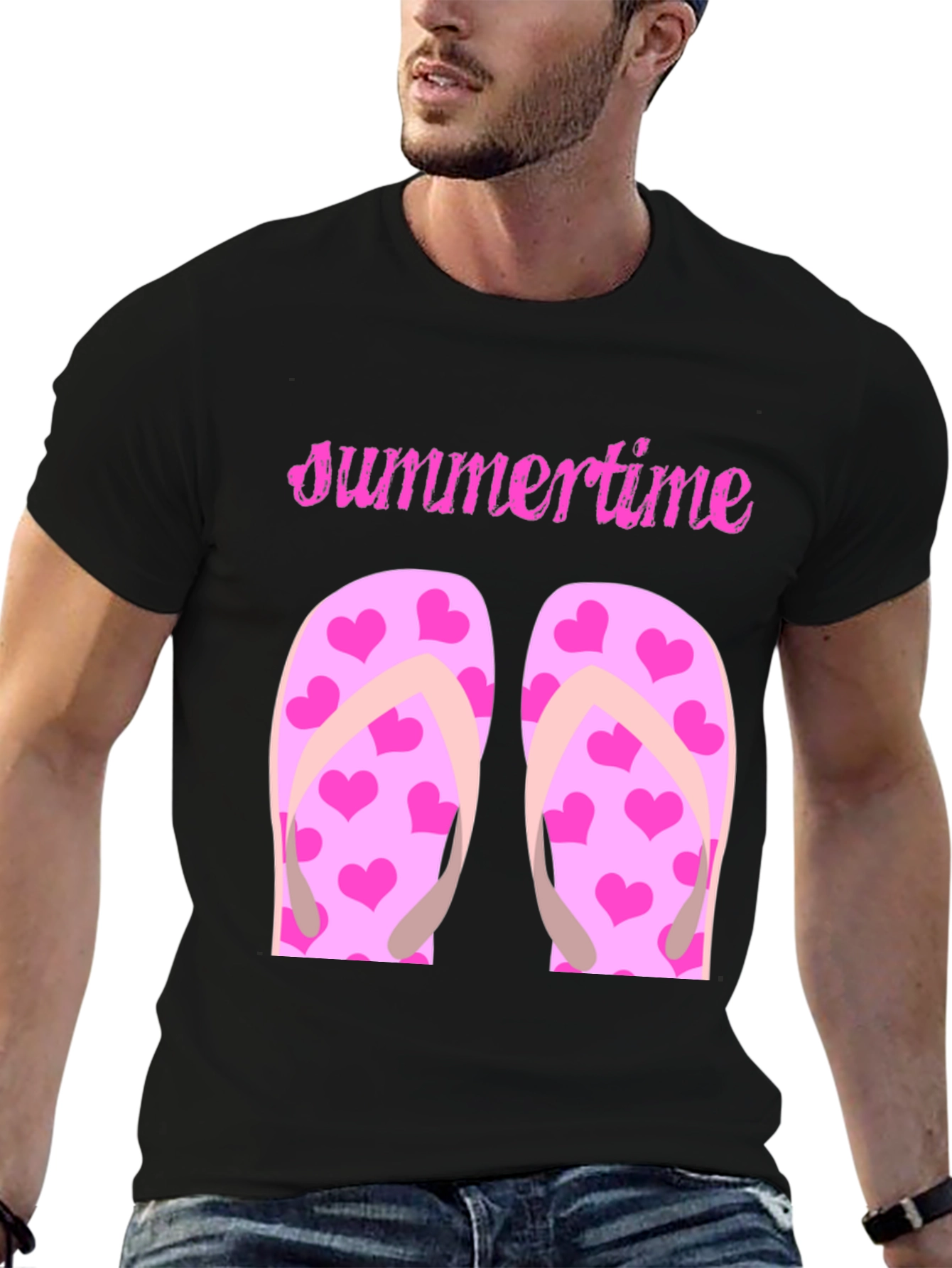 Summertime Heart Flip Flop Graphic Tee