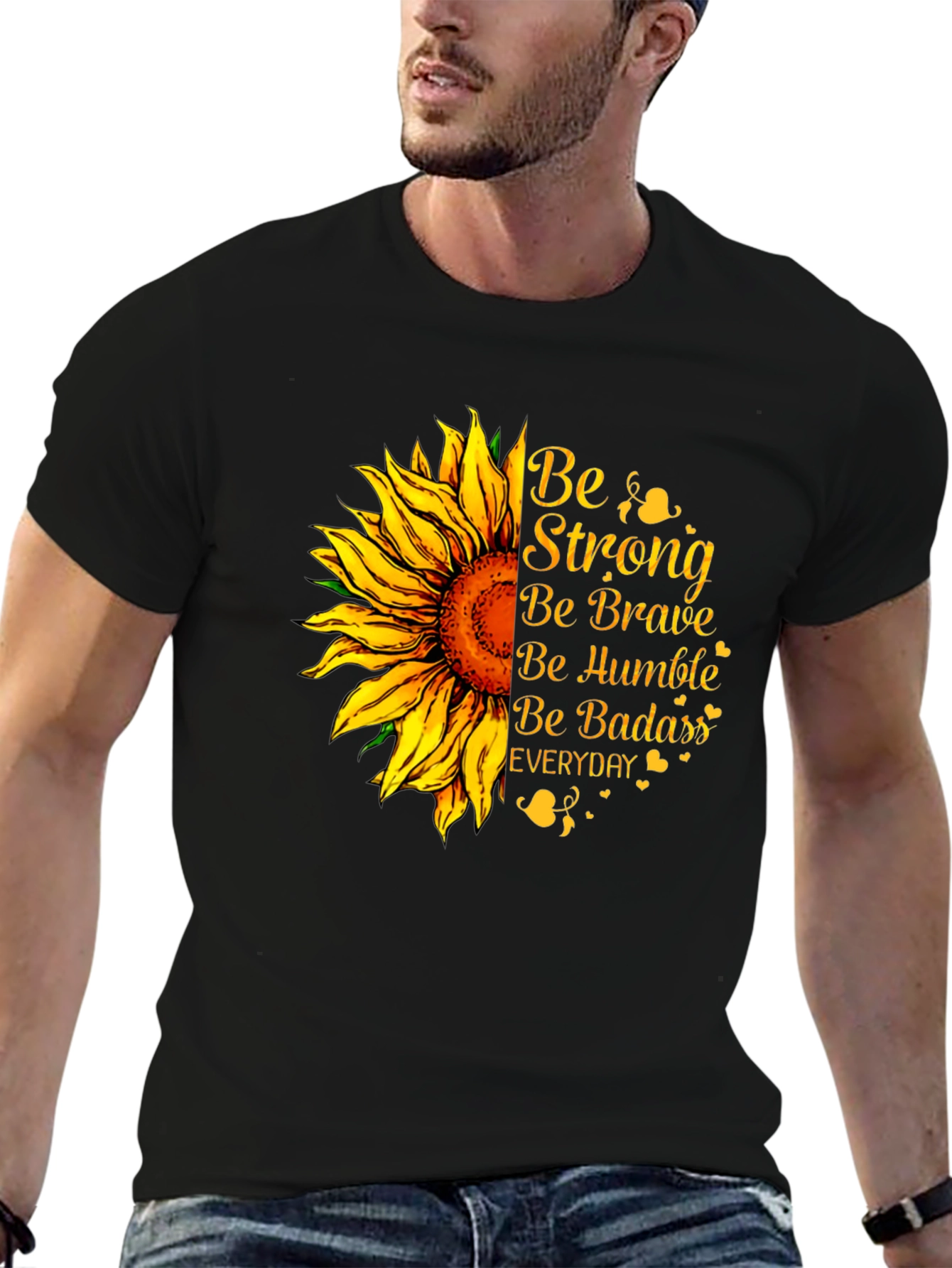 Be Strong Sunflower Graphic T-Shirt