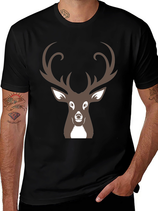 Deer Graphic Black T-Shirt for Men