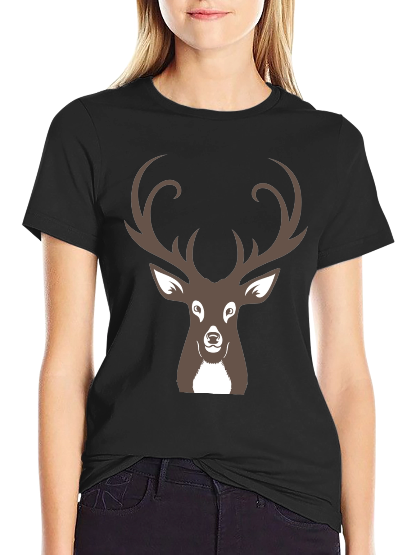 Deer Graphic Black T-Shirt for Men
