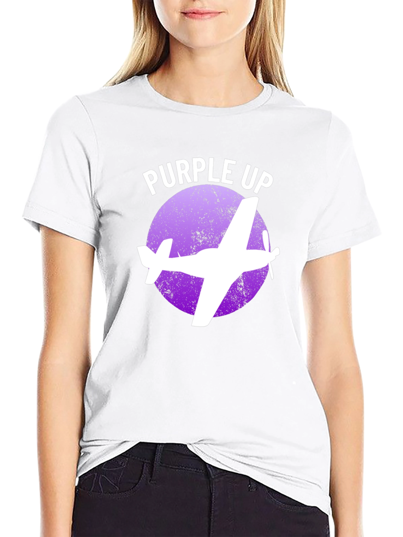 Purple Up Airplane Graphic Tee