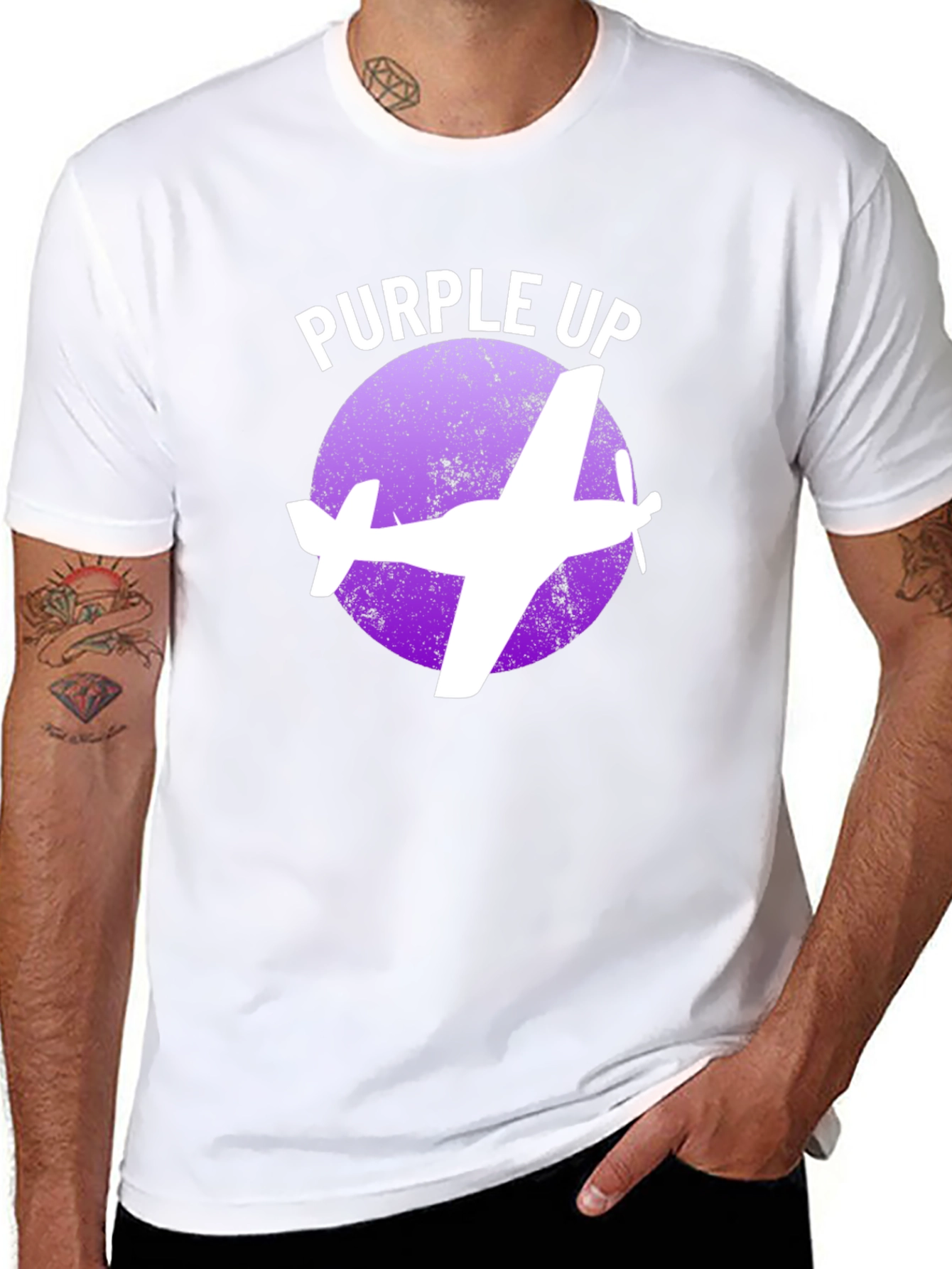 Purple Up Airplane Graphic Tee