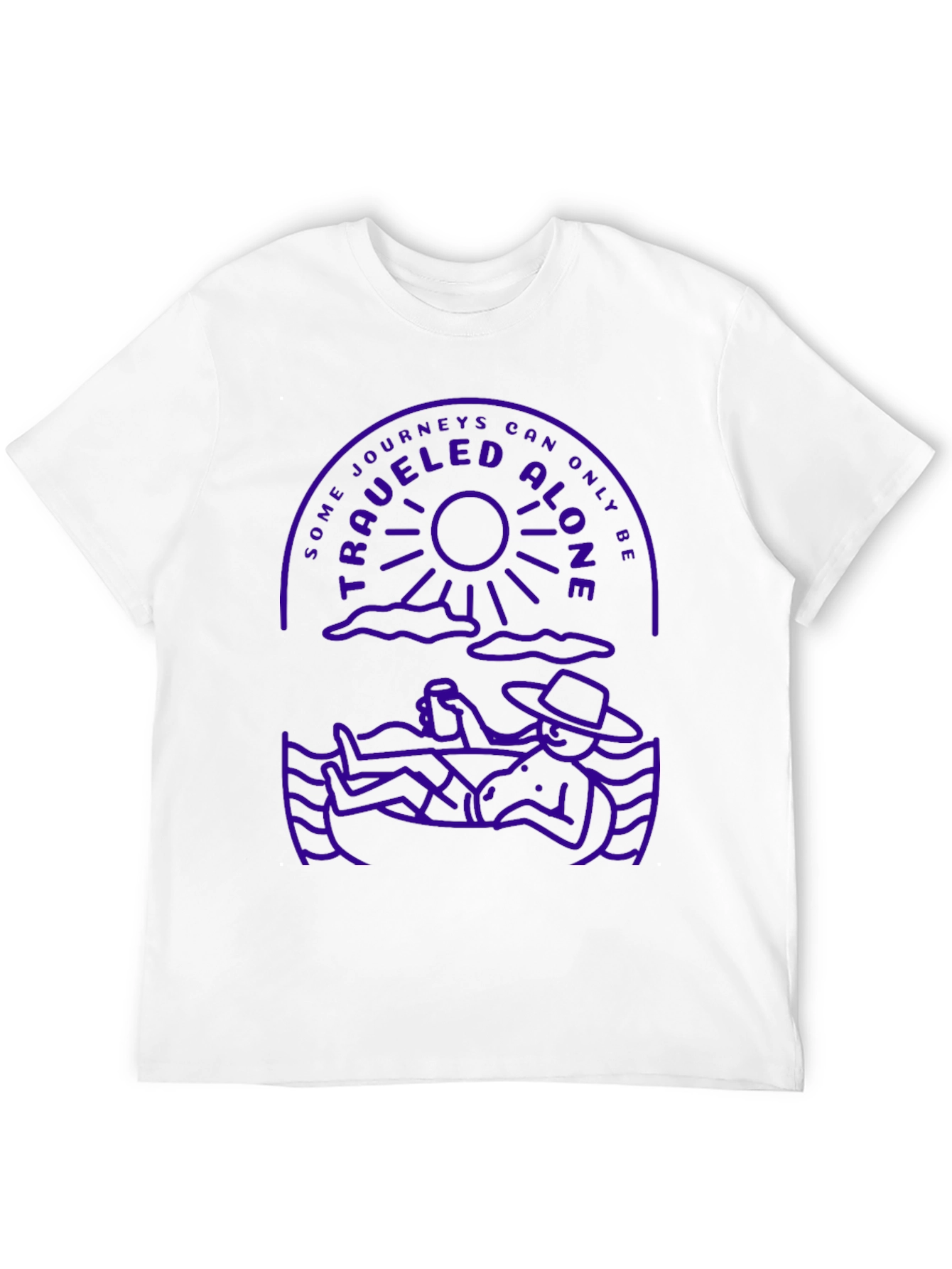 Traveled Alone Graphic T-Shirt - Crew Neck