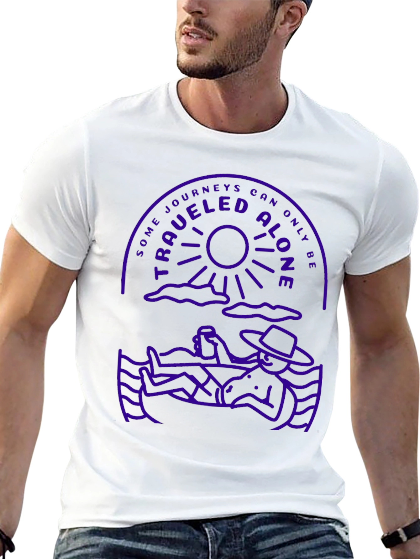 Traveled Alone Graphic T-Shirt - Crew Neck