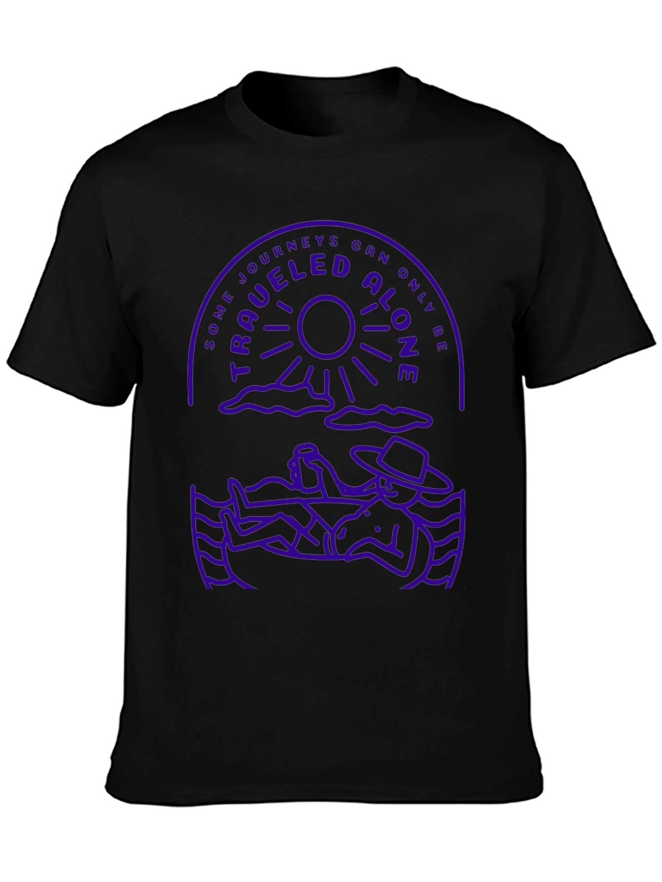 Traveled Alone Graphic T-Shirt - Crew Neck