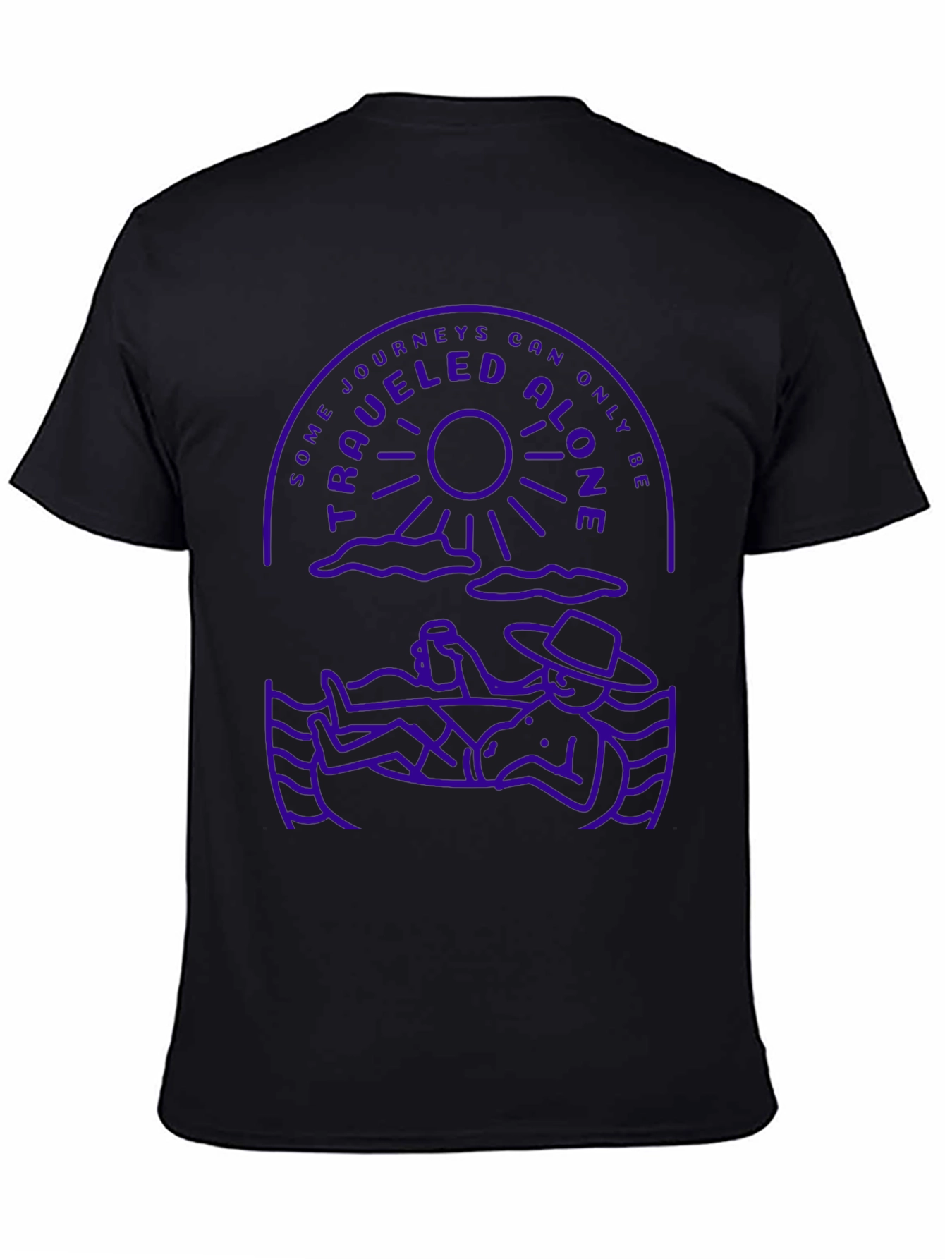 Traveled Alone Graphic T-Shirt - Crew Neck