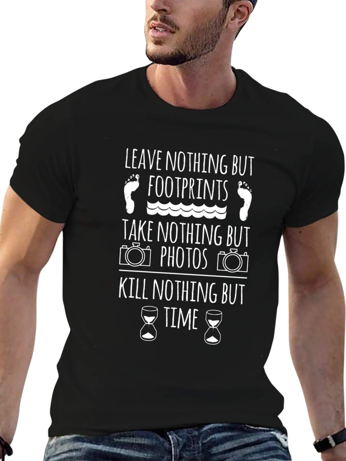 Sustainable Slogan Tee - Leave Nothing But Footprints