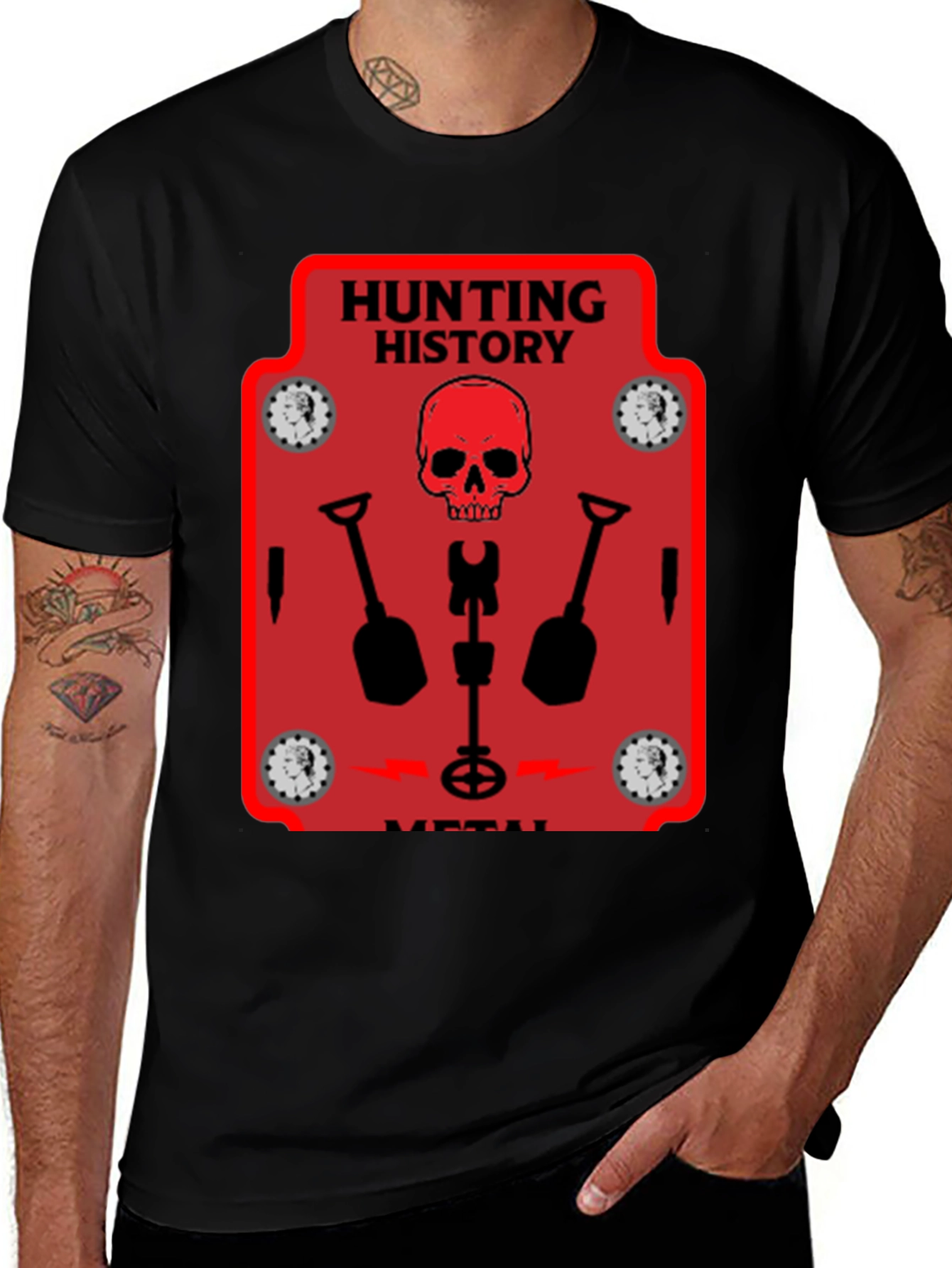 Hunting History Metal Detecting Graphic Tee