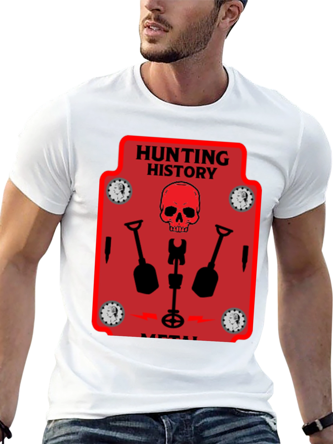 Hunting History Metal Detecting Graphic Tee