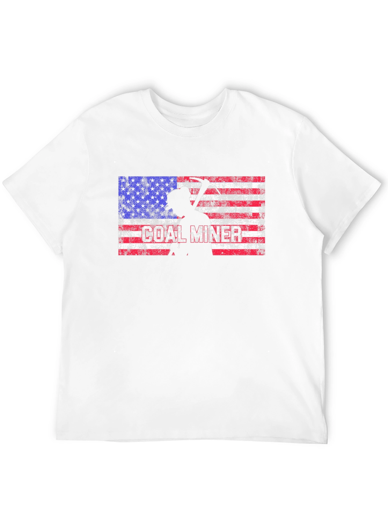 Coal Miner American Flag Graphic T-Shirt