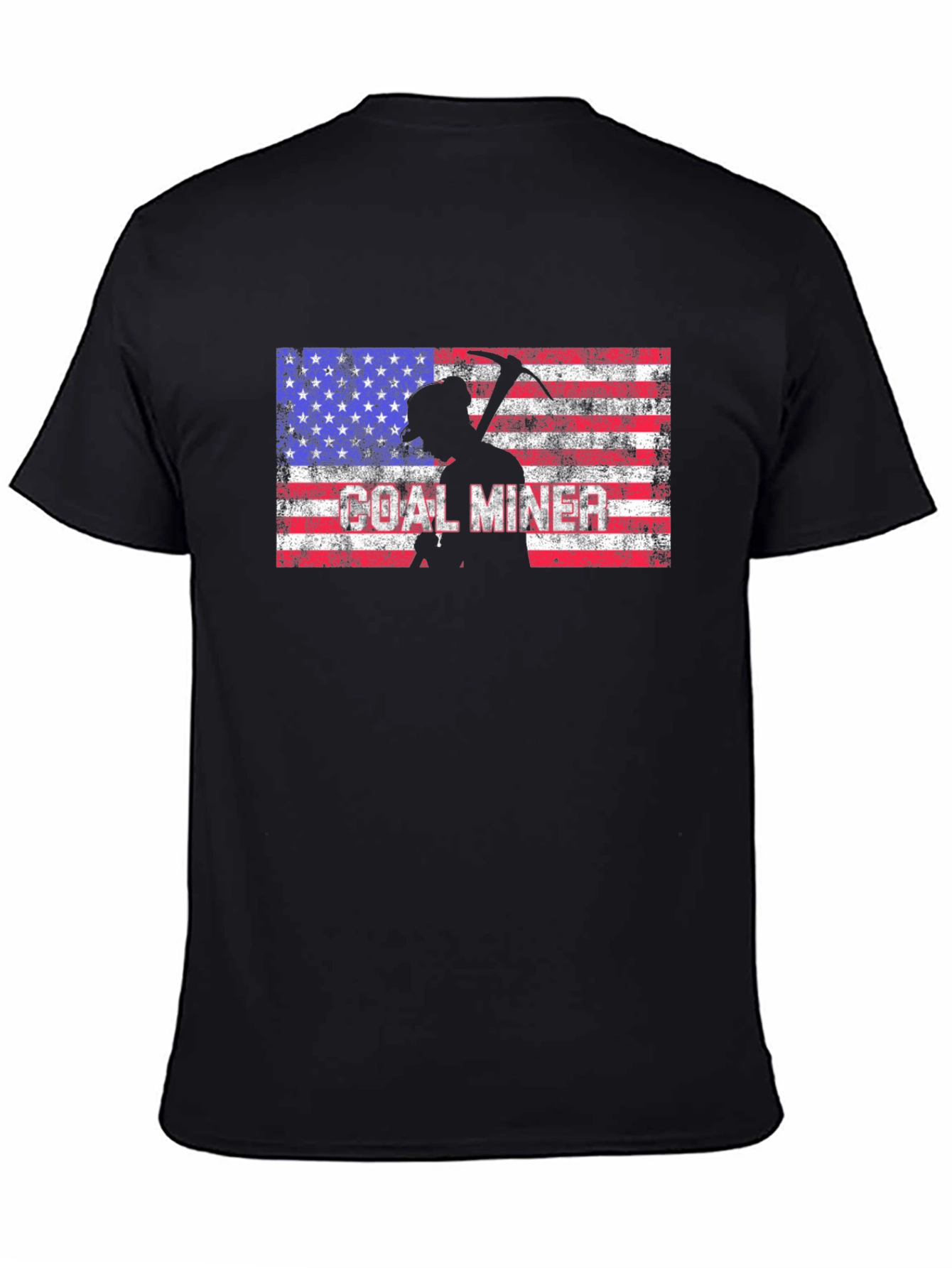 Coal Miner American Flag Graphic T-Shirt