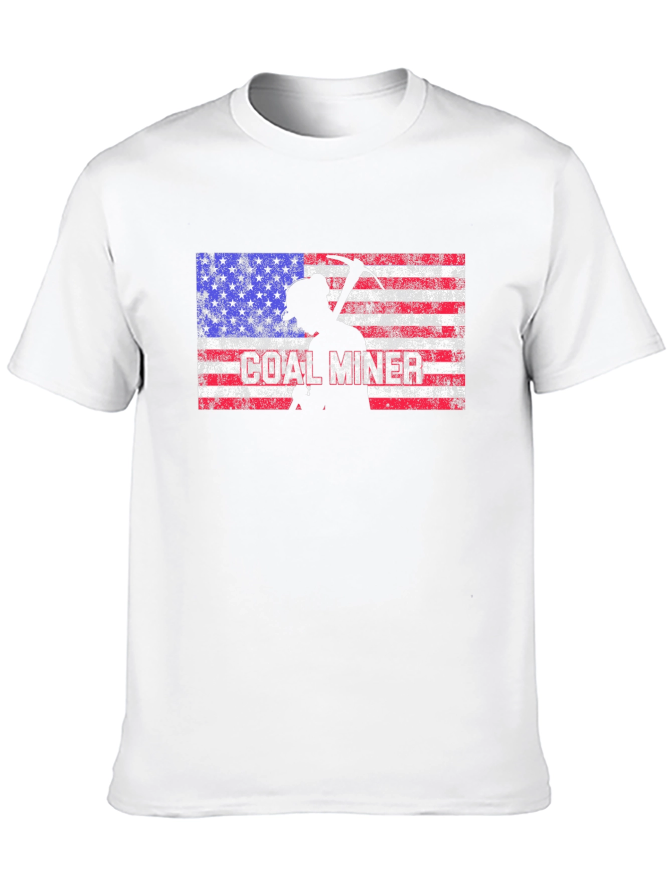 Coal Miner American Flag Graphic T-Shirt