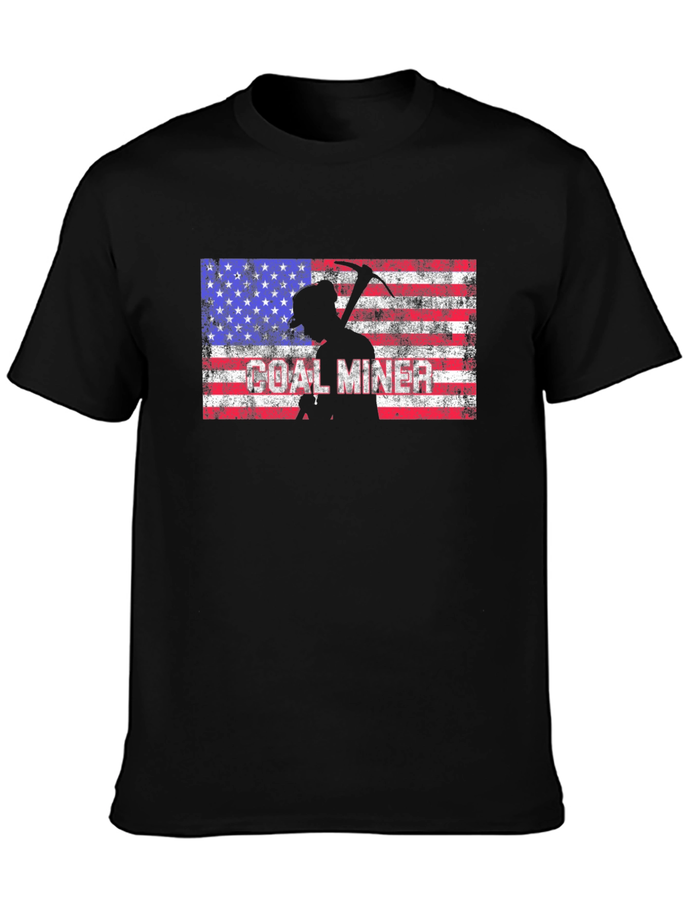Coal Miner American Flag Graphic T-Shirt