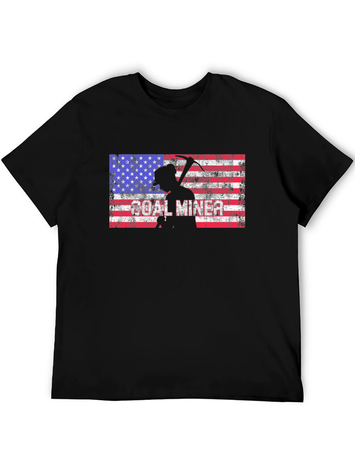 Coal Miner American Flag Graphic T-Shirt