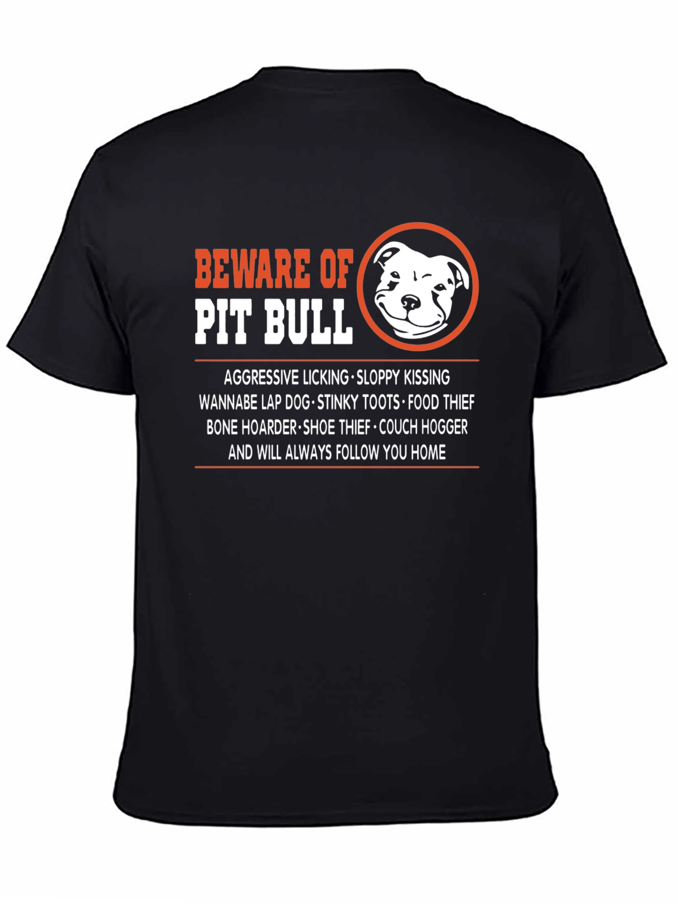 Beware of Pit Bull Novelty Graphic T-Shirt