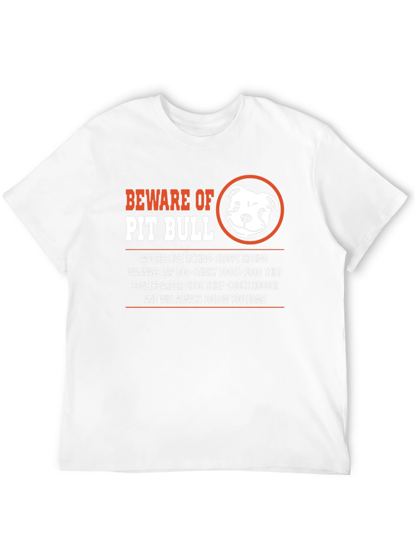Beware of Pit Bull Novelty Graphic T-Shirt