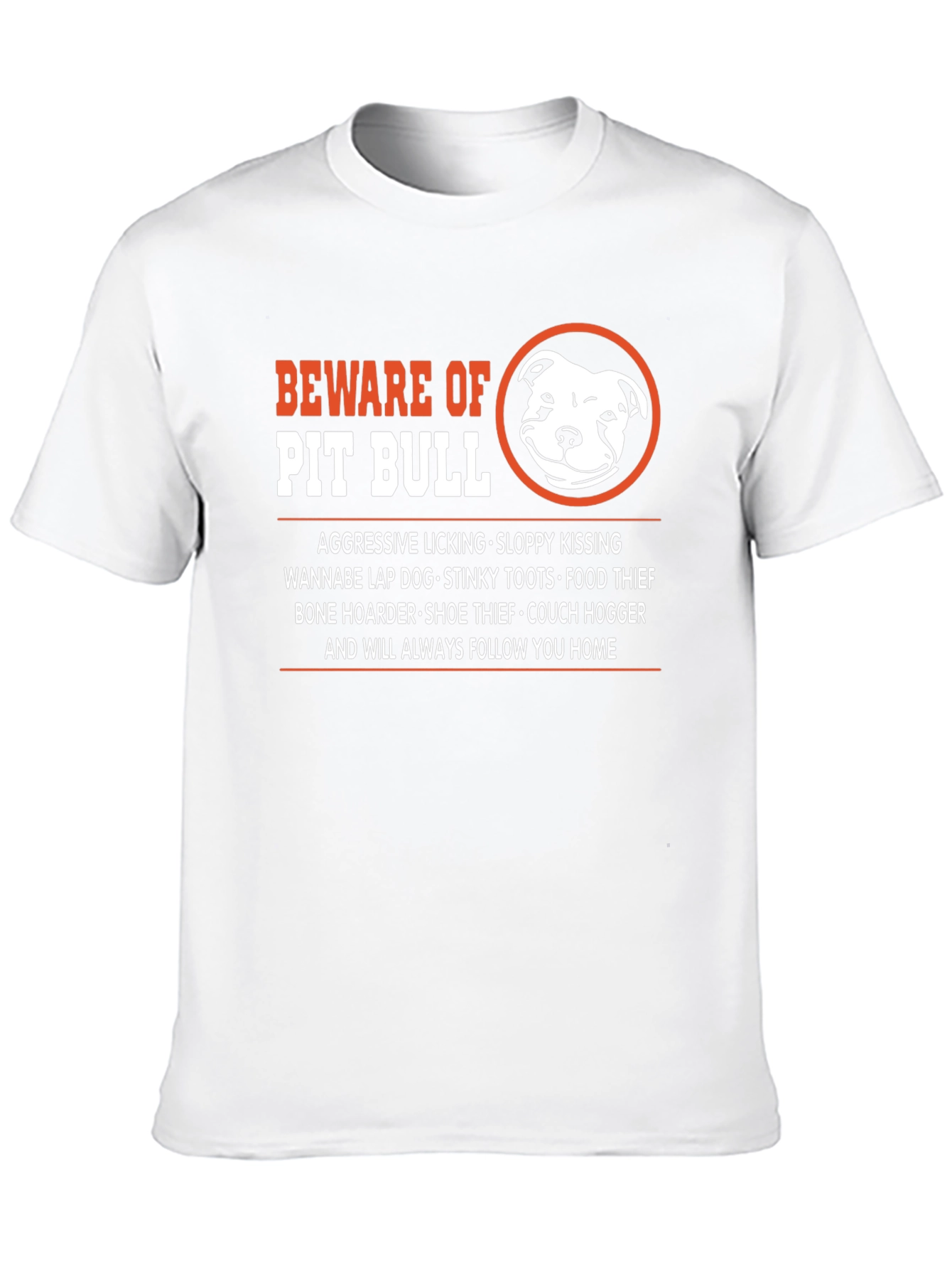 Beware of Pit Bull Novelty Graphic T-Shirt