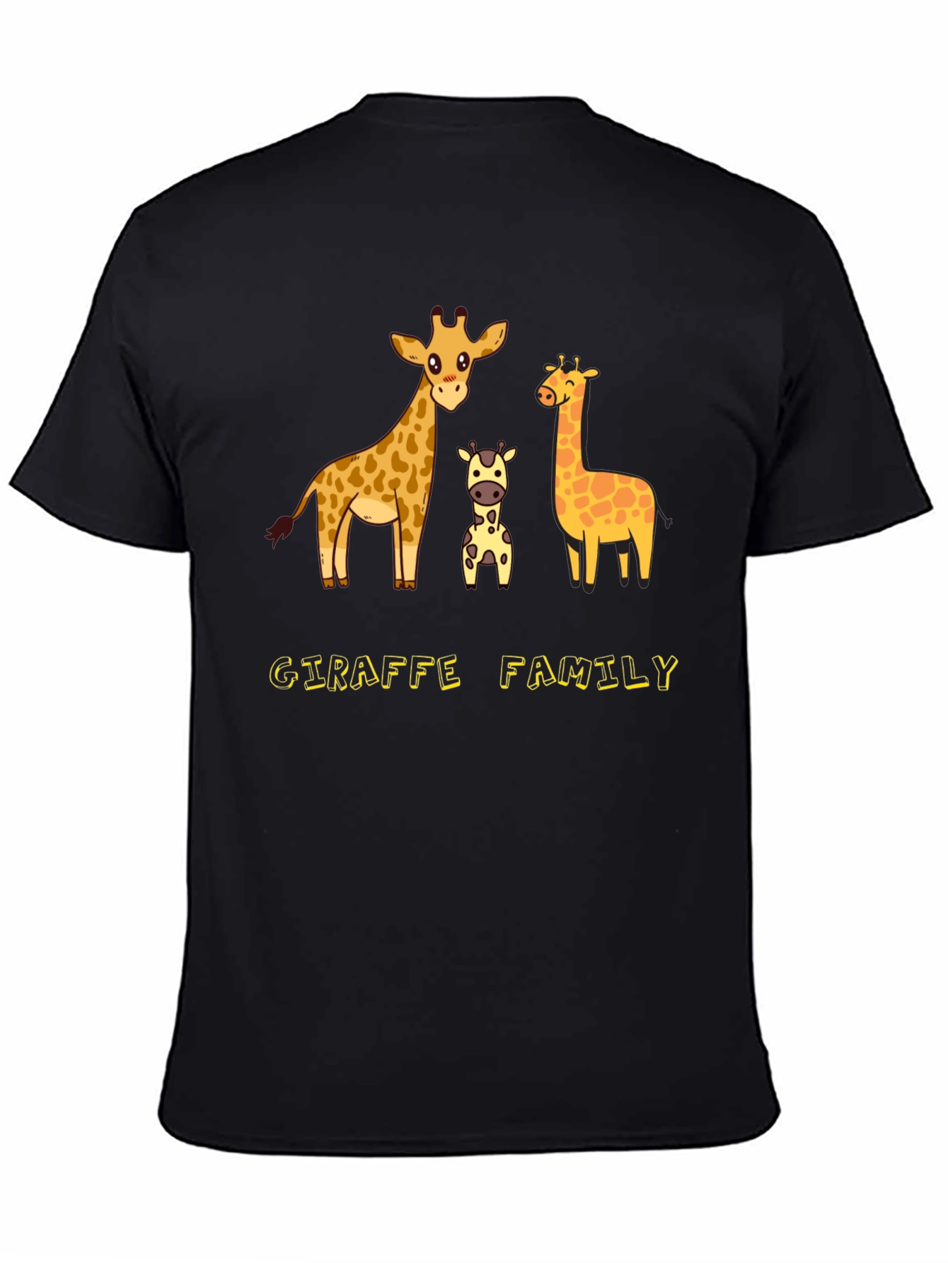 Giraffe Family Graphic Tee - Cute Cartoon Animal Shirt