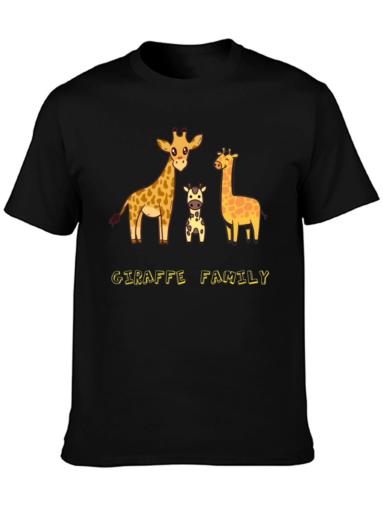 Giraffe Family Graphic Tee - Cute Cartoon Animal Shirt